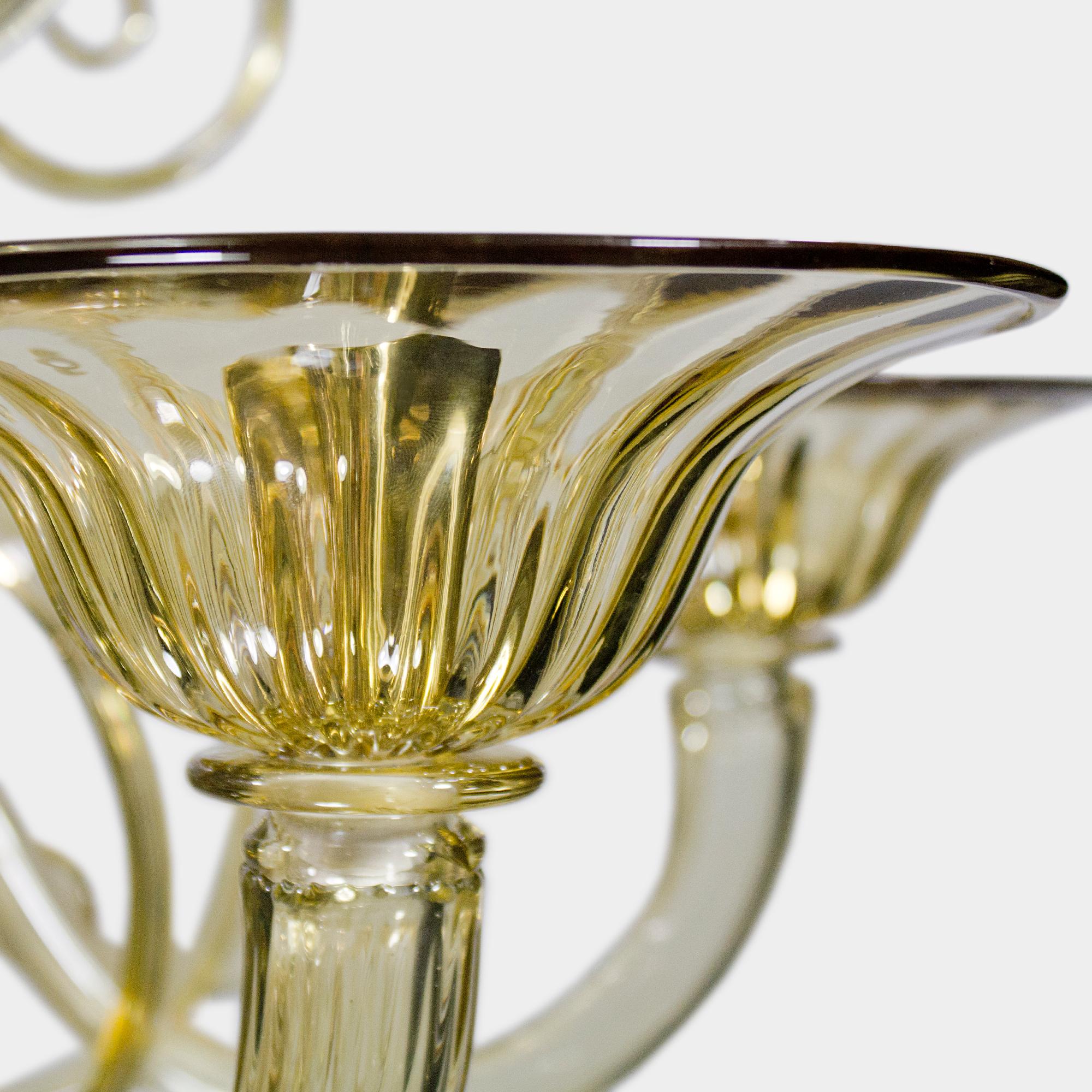 Autre Lustre de style vénitien à 15 bras et 2 étages en verre de Murano de quartz fumé par Multiforme en vente