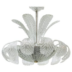 Venetian Style Chandelier by Fritz Kurz for Orrefors, Made in Sweden circa 1940s