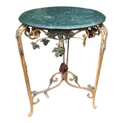 Table en fer et marbre de style vénitien Charles Pollock pour William Switzer