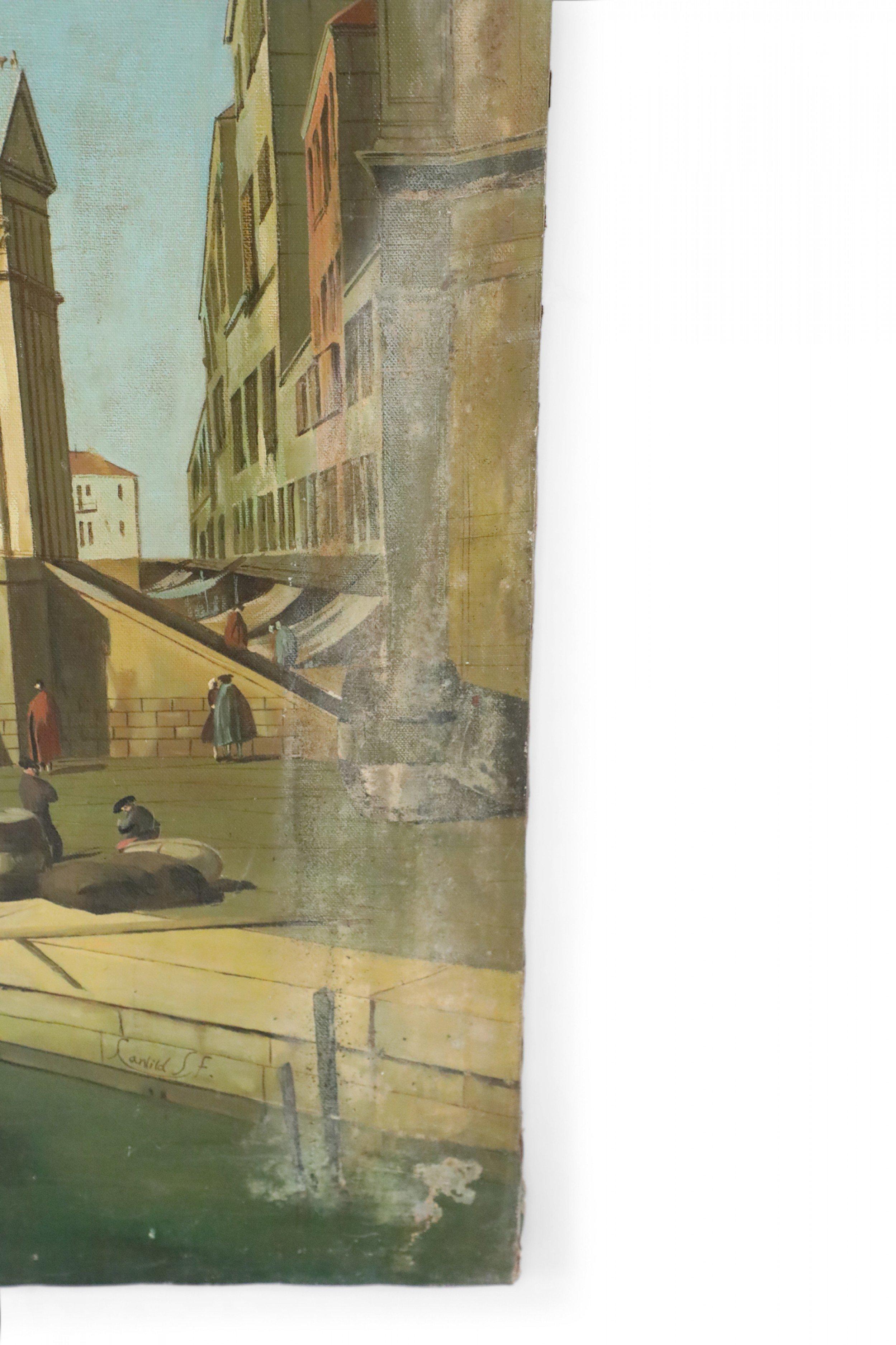 Venezianisches Canal-Gemälde auf Leinwand im Grand Tour-Stil des 20. Jahrhunderts im Angebot 4