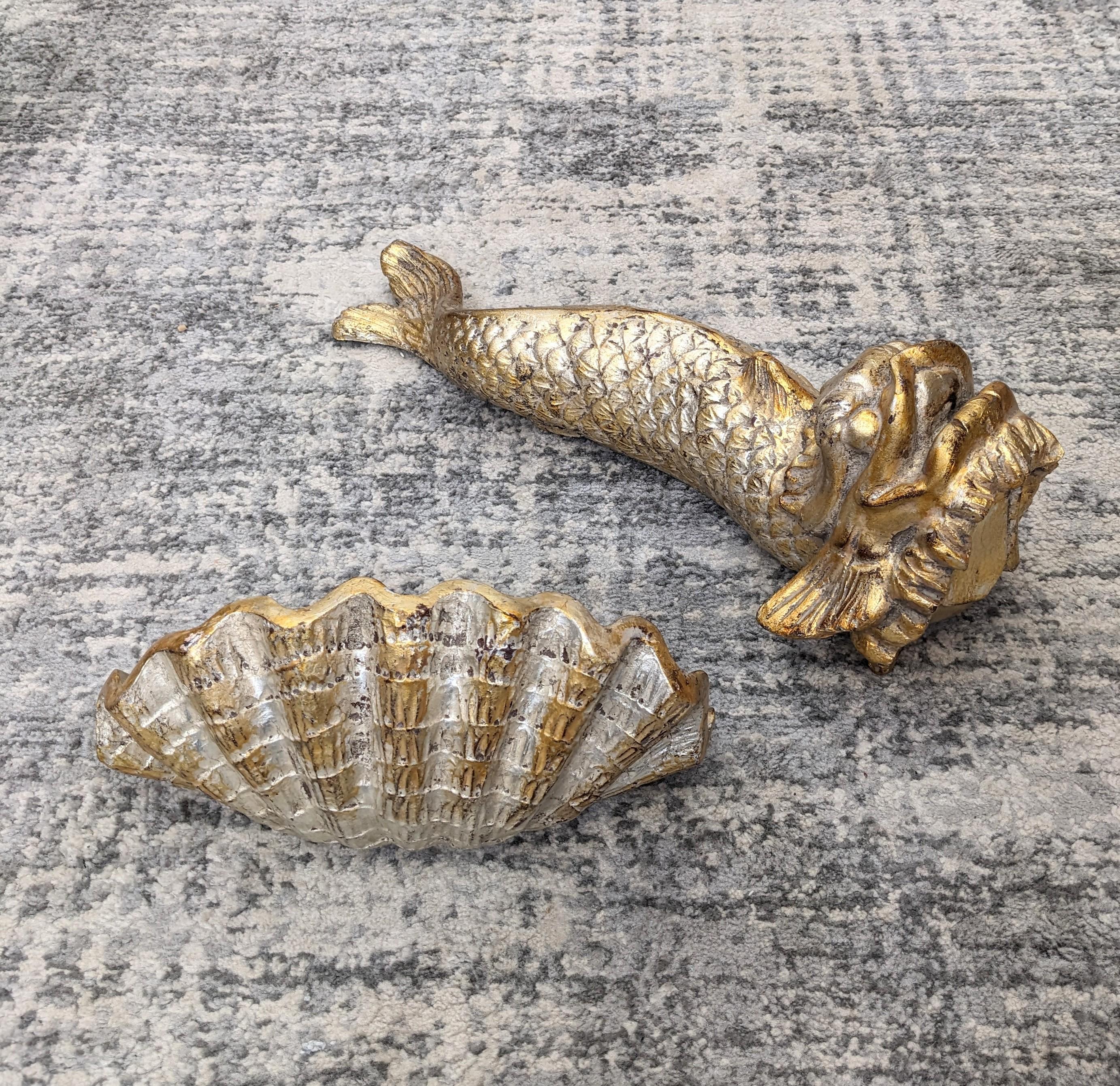 Italian Venetian Style Classical Dolphin and Clam Wall Decoration For Sale