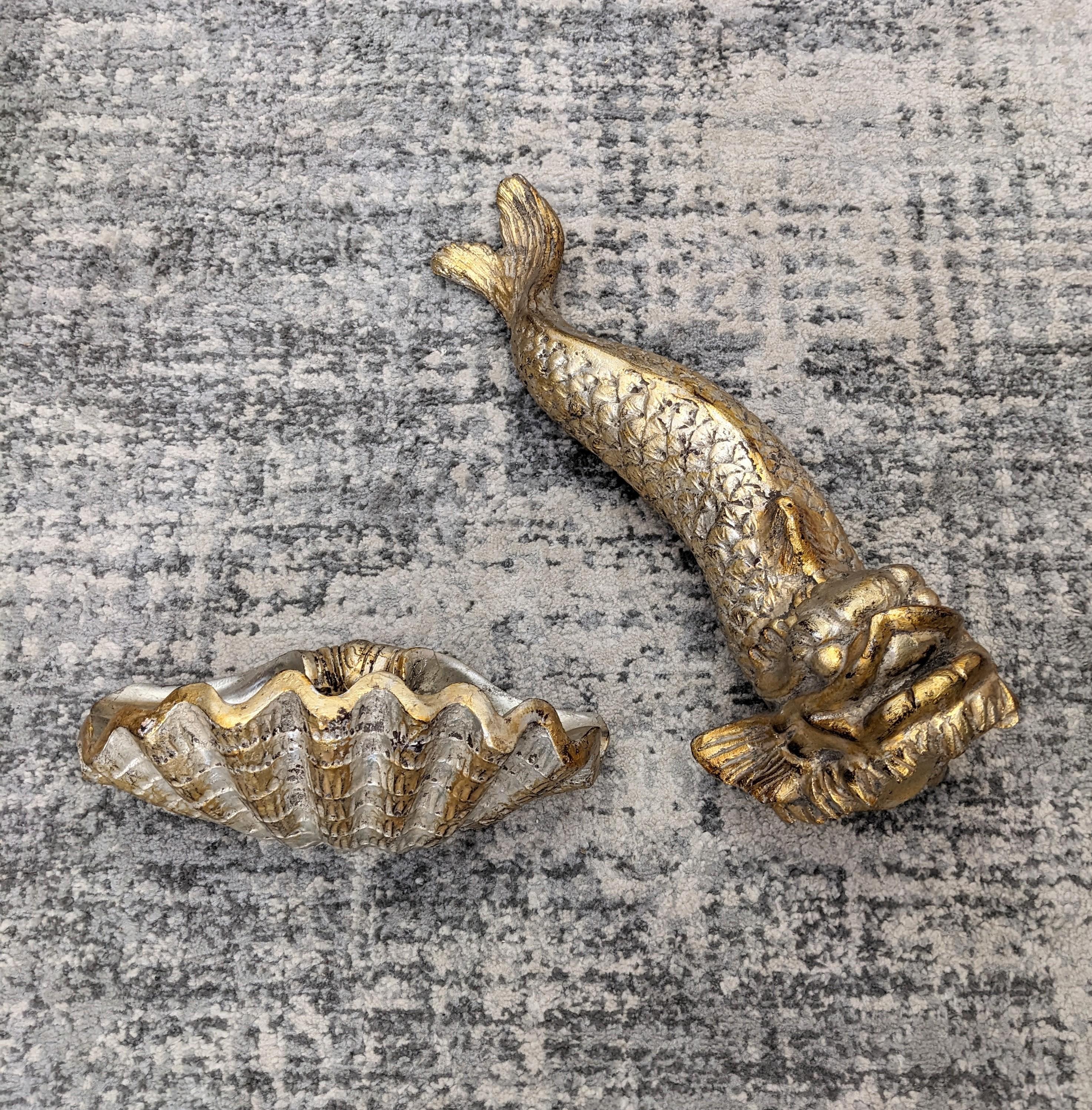 Mid-20th Century Venetian Style Classical Dolphin and Clam Wall Decoration For Sale