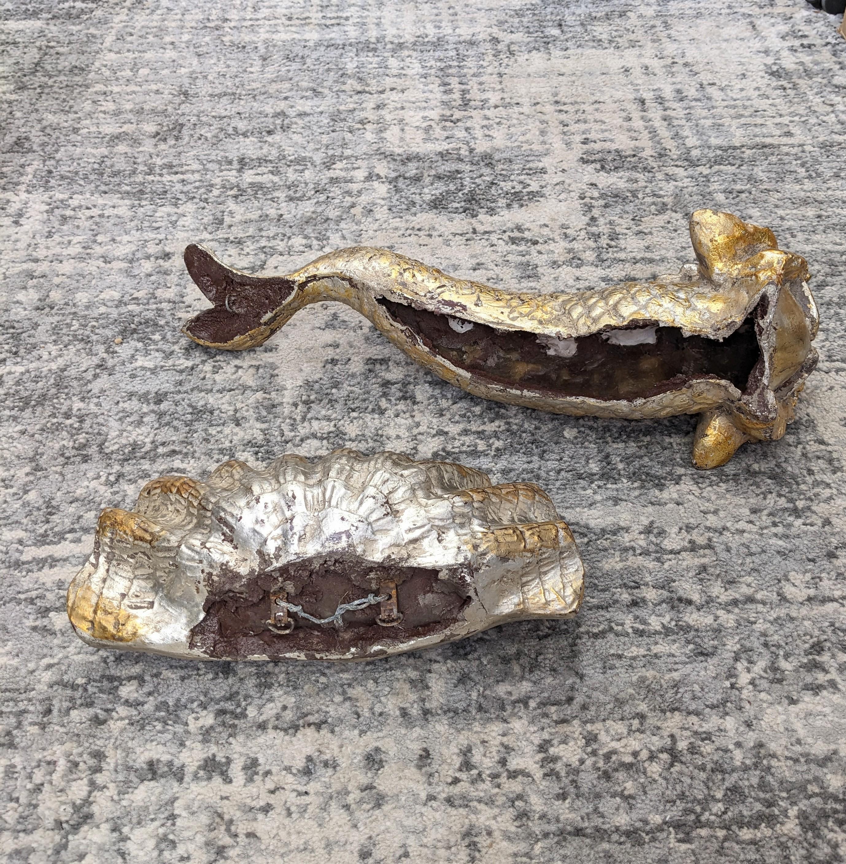 Resin Venetian Style Classical Dolphin and Clam Wall Decoration For Sale