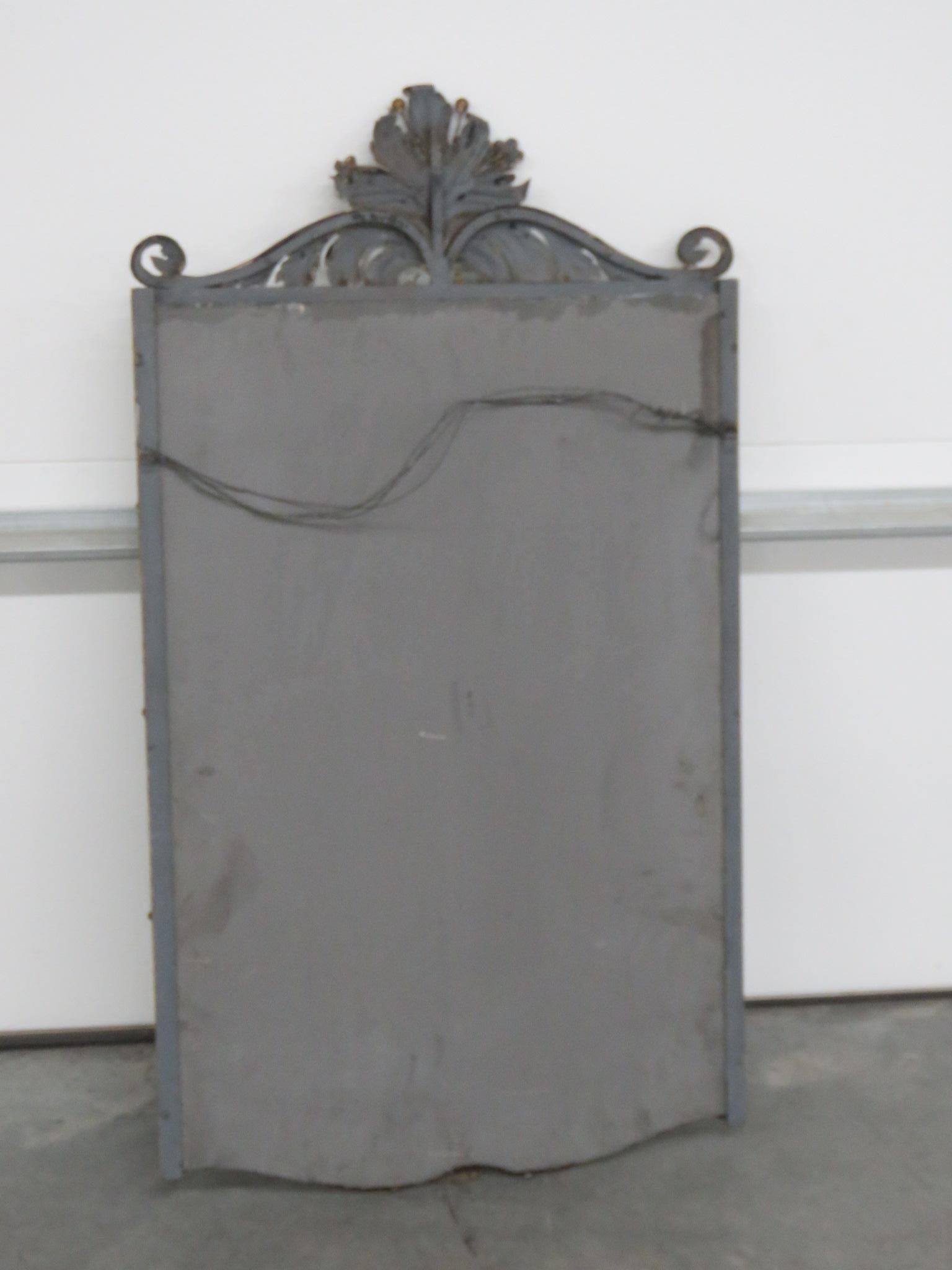 Paint Decorated Wrought Iron Italian Venetian Style Console and Mirror 5