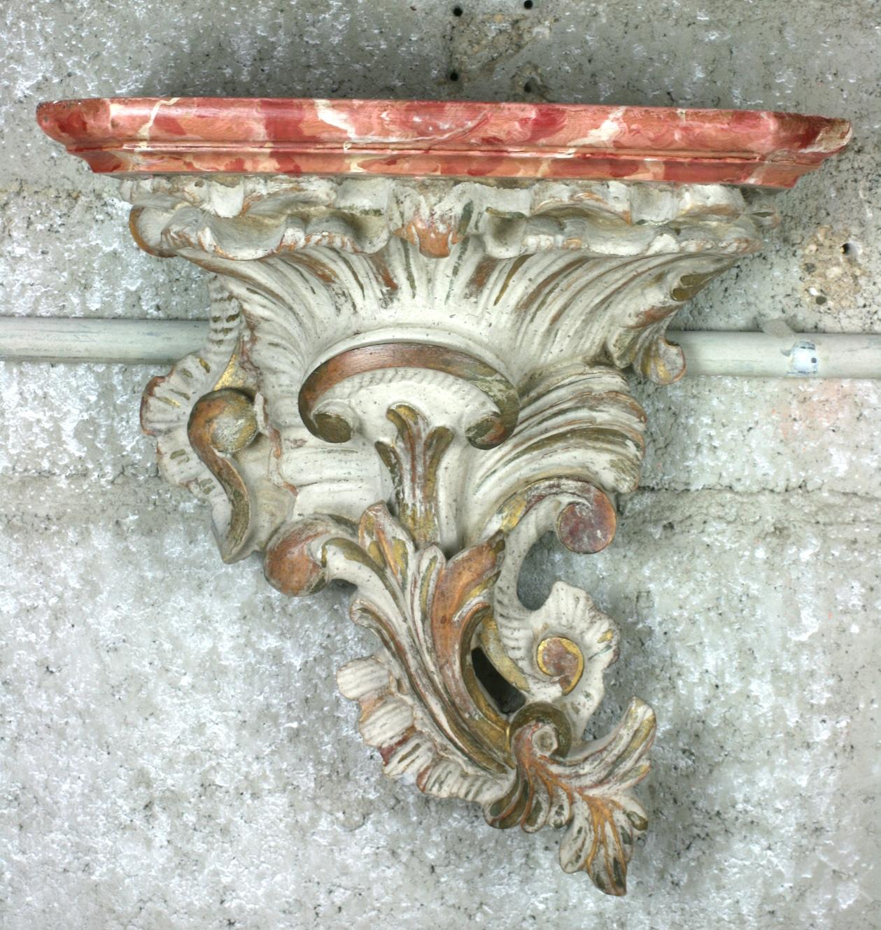 Hand-Painted Venetian Style Faux Marble Plaster Bracket