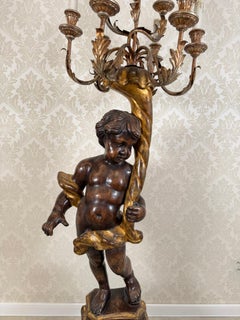 Venetian Style Figural Putti Floor Candelabra Lamp