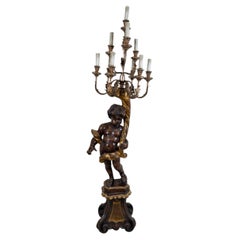 Venetian Style Figural Putti Floor Candelabra Lamp