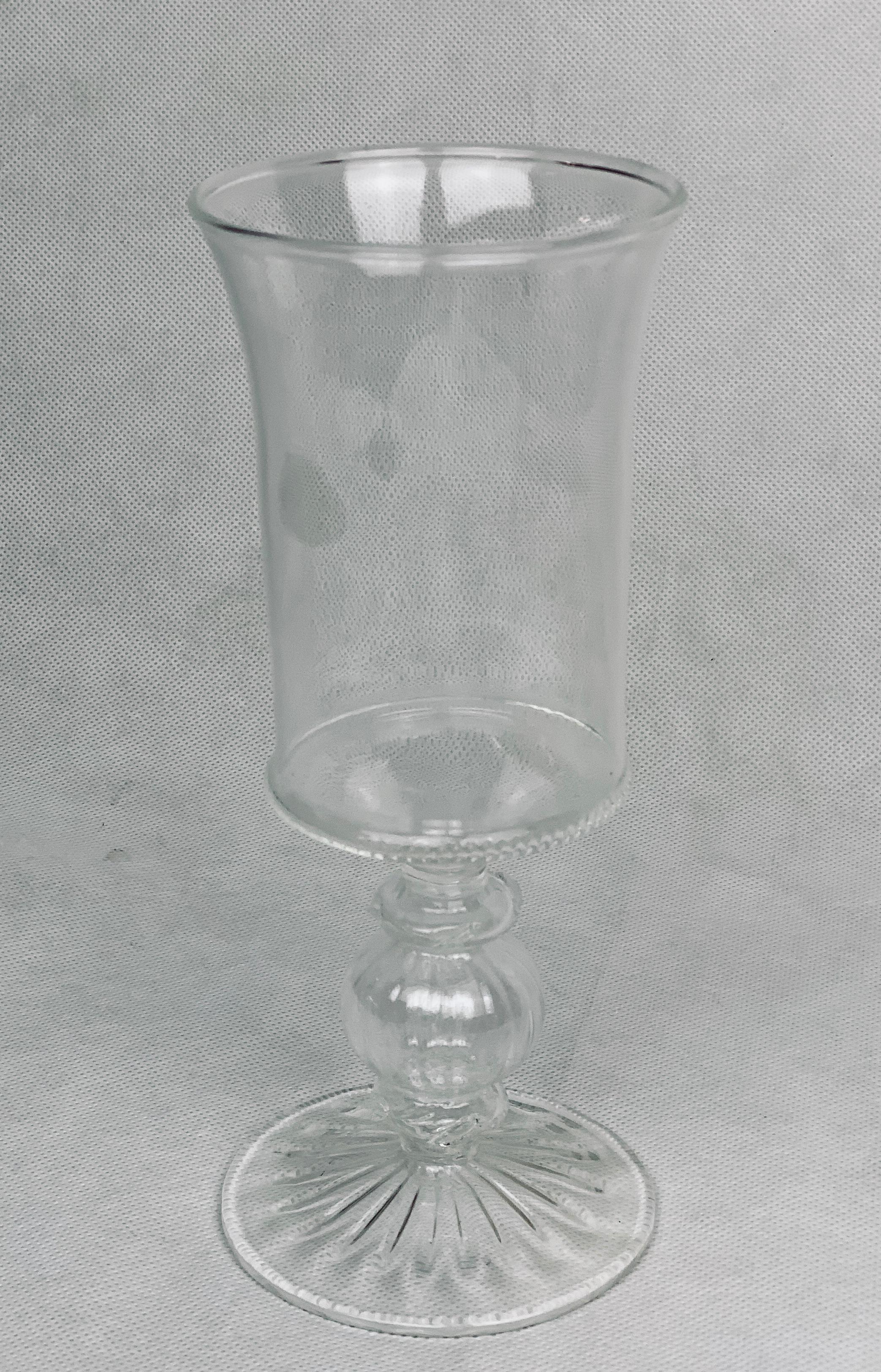 Baroque Set of Four Venetian Style Clear Blown Wine Glasses