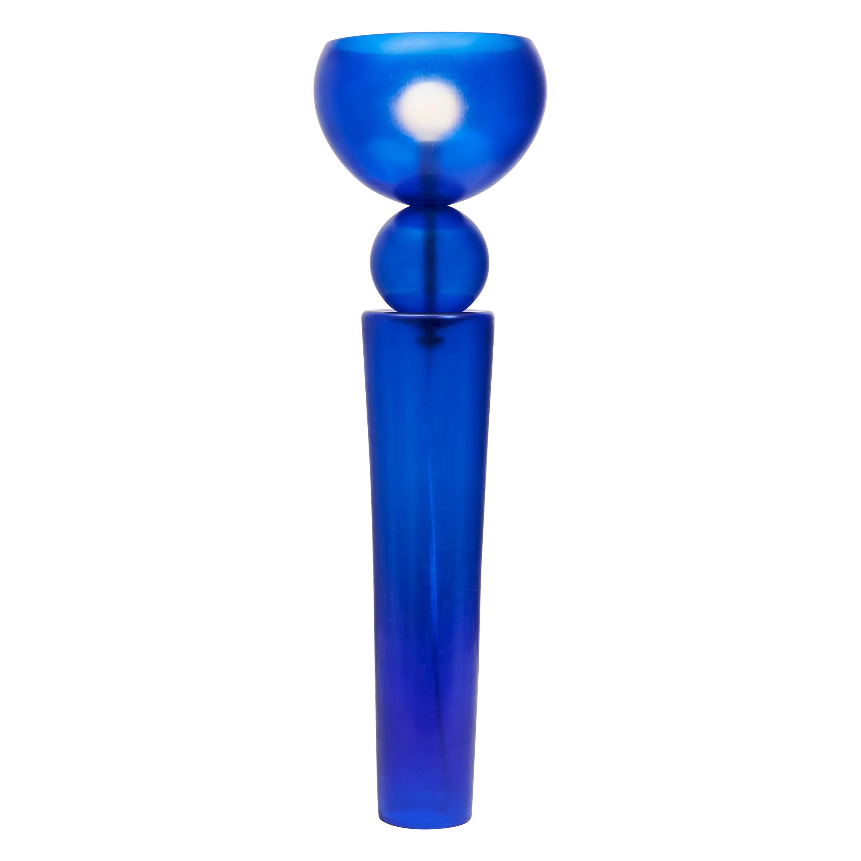 Lámpara de Sobremesa TOTEM 2 Azul Cobalto de Vidrio Soplado a Mano Estilo Veneciano