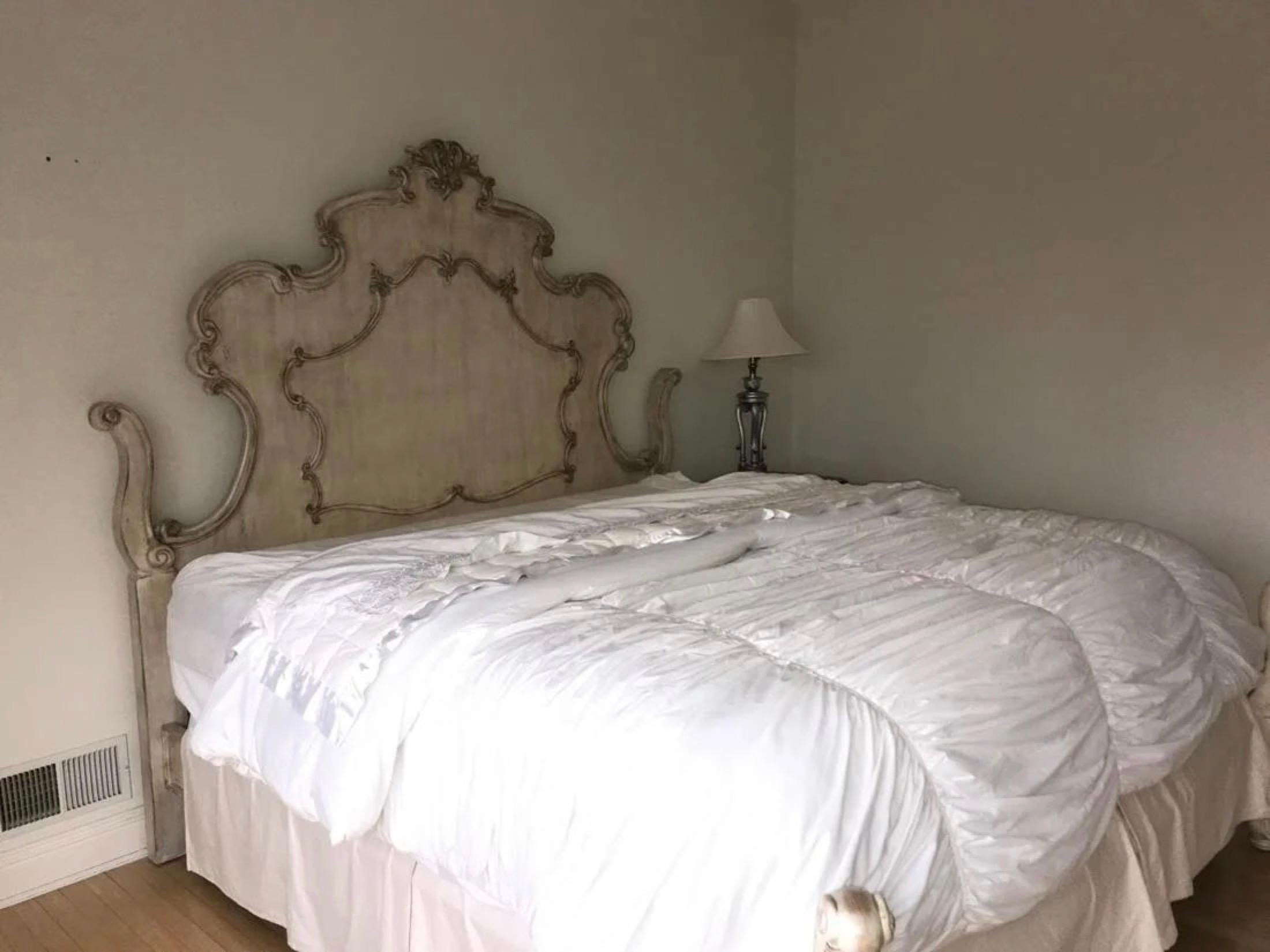 20th Century Venetian Style King Size Painted Bed