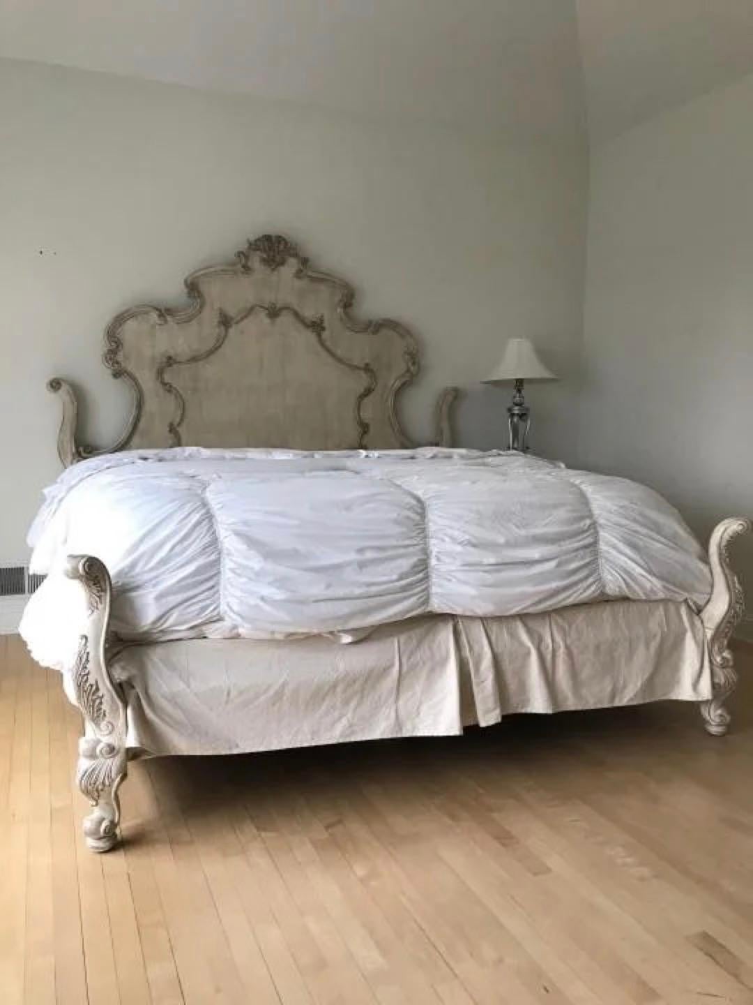 Wood Venetian Style King Size Painted Bed