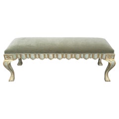 Michael Taylor Olive Mohair Vergoldete Bank im venezianischen Stil