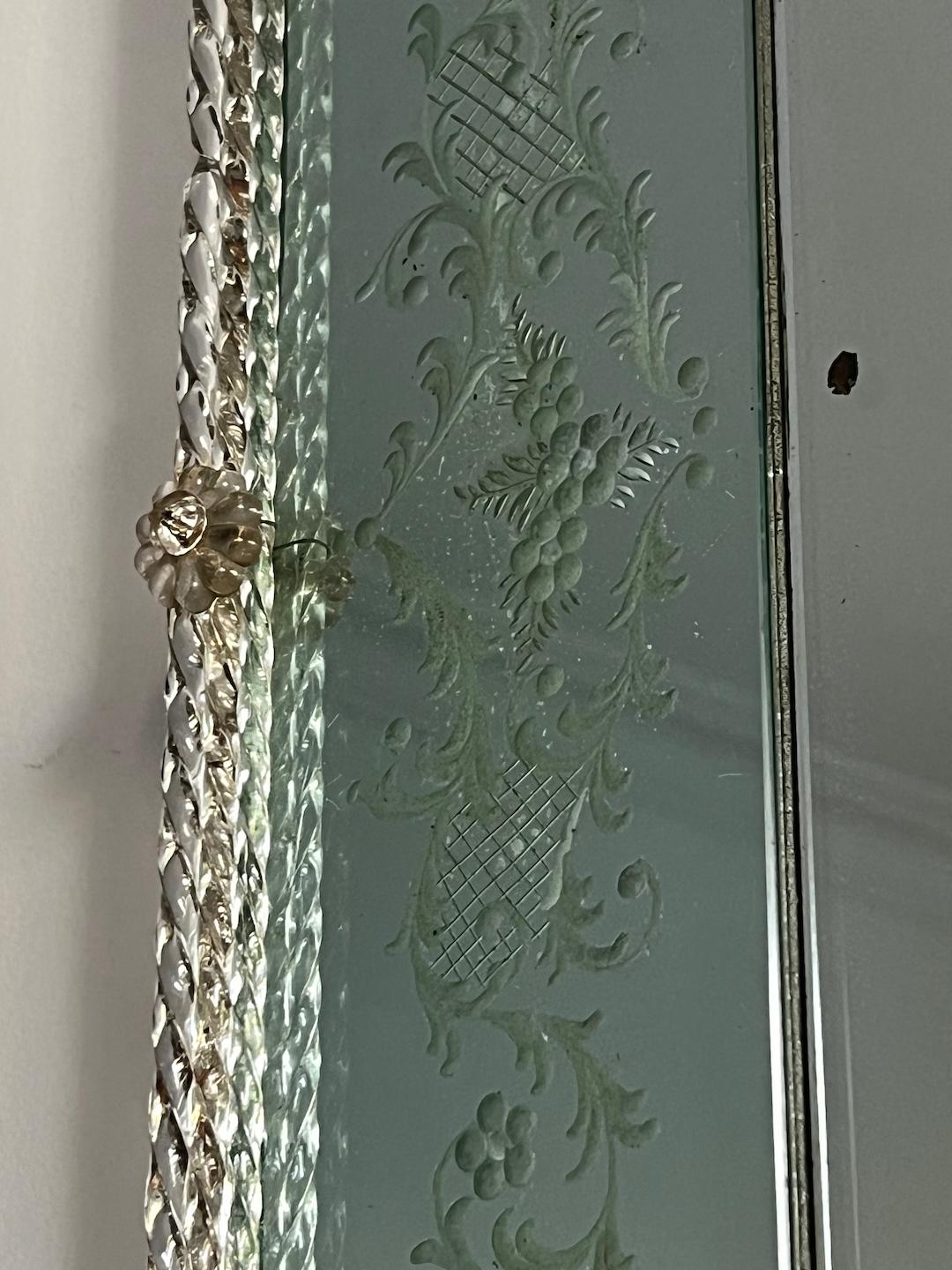 Venetian-Style Mirror with Pale Blue Frame In Fair Condition In London, GB