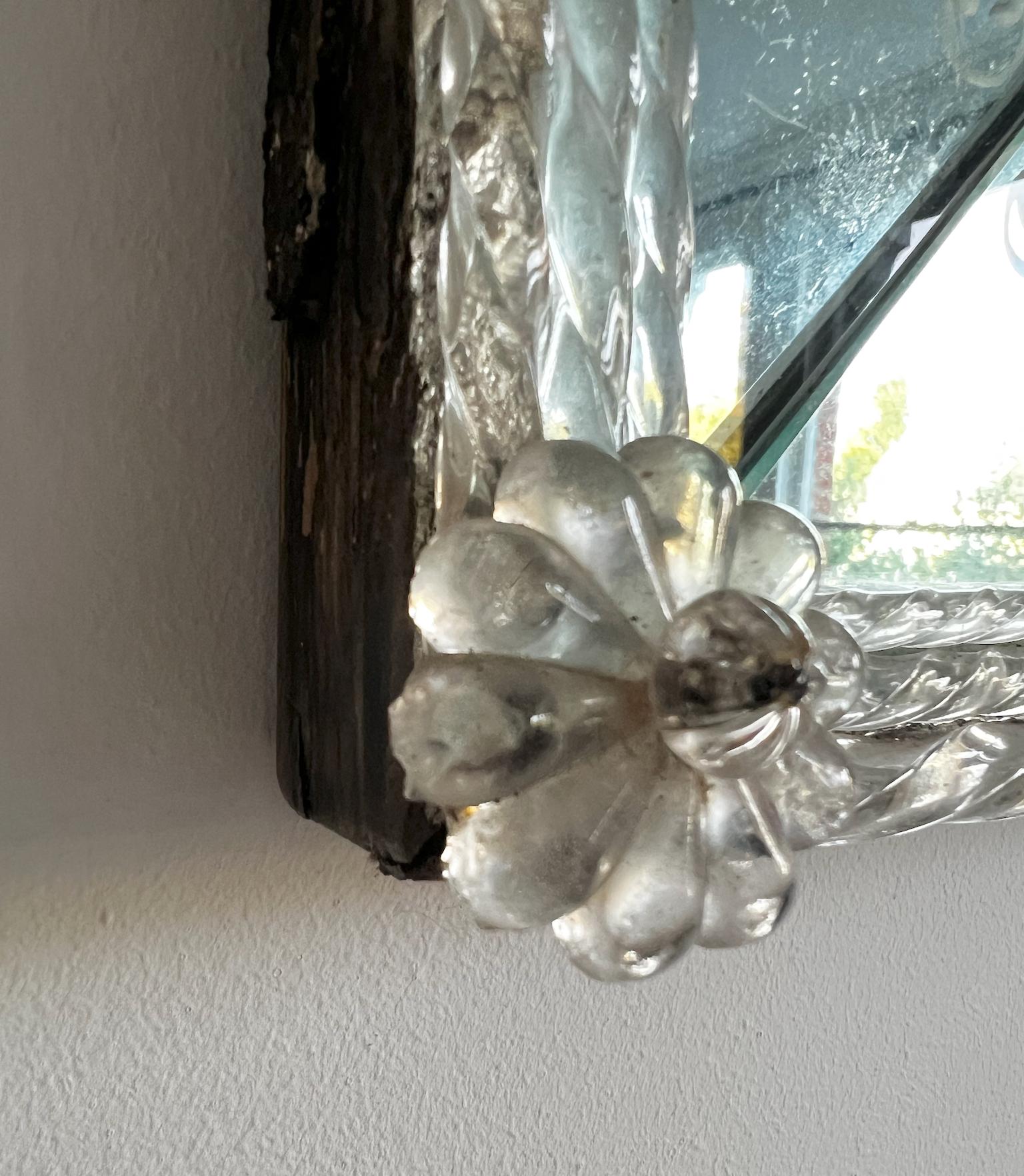 20th Century Venetian-Style Mirror with Pale Blue Frame