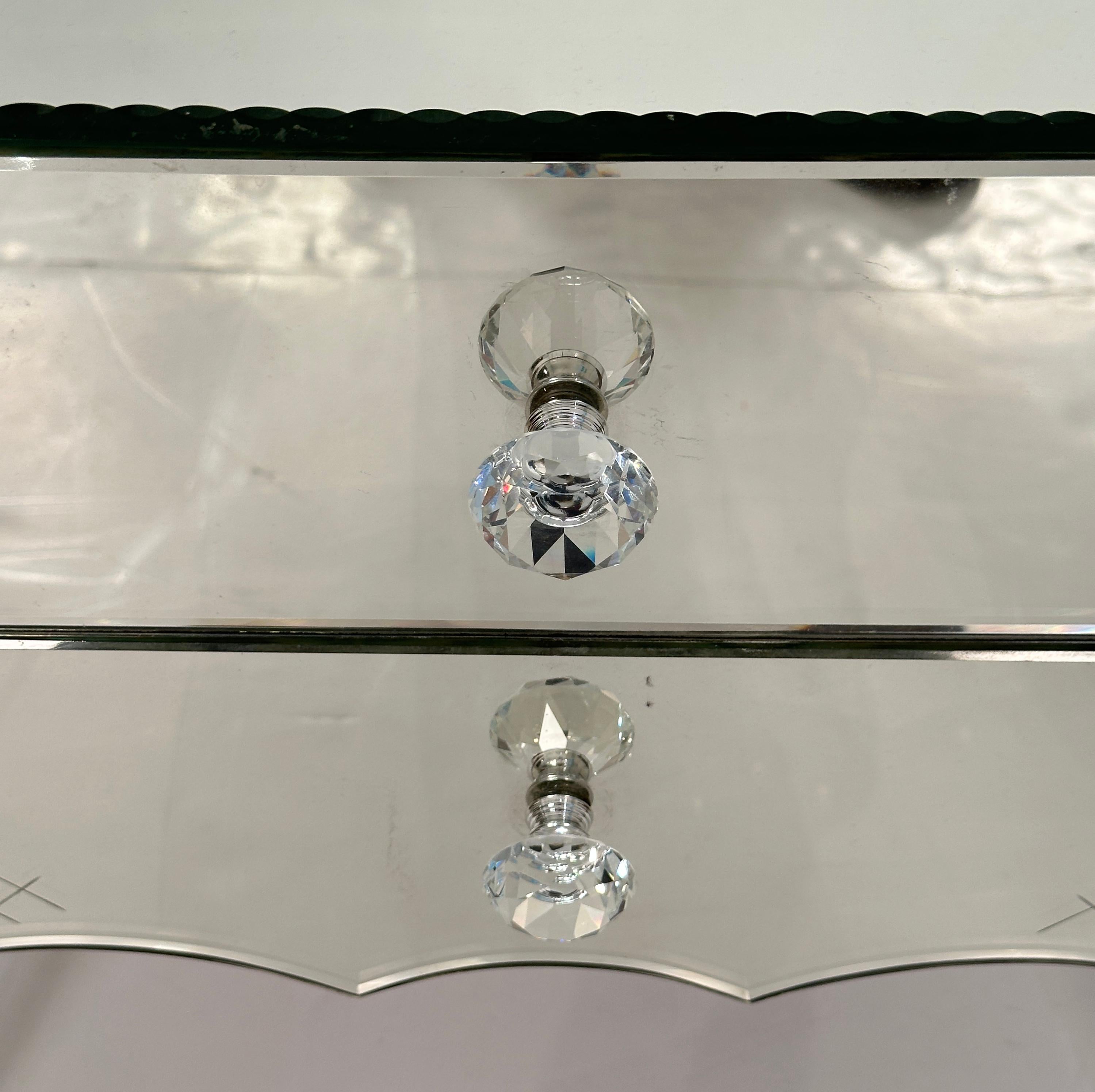 20th Century Venetian Style Mirrored Chest or End Table from Italy For Sale