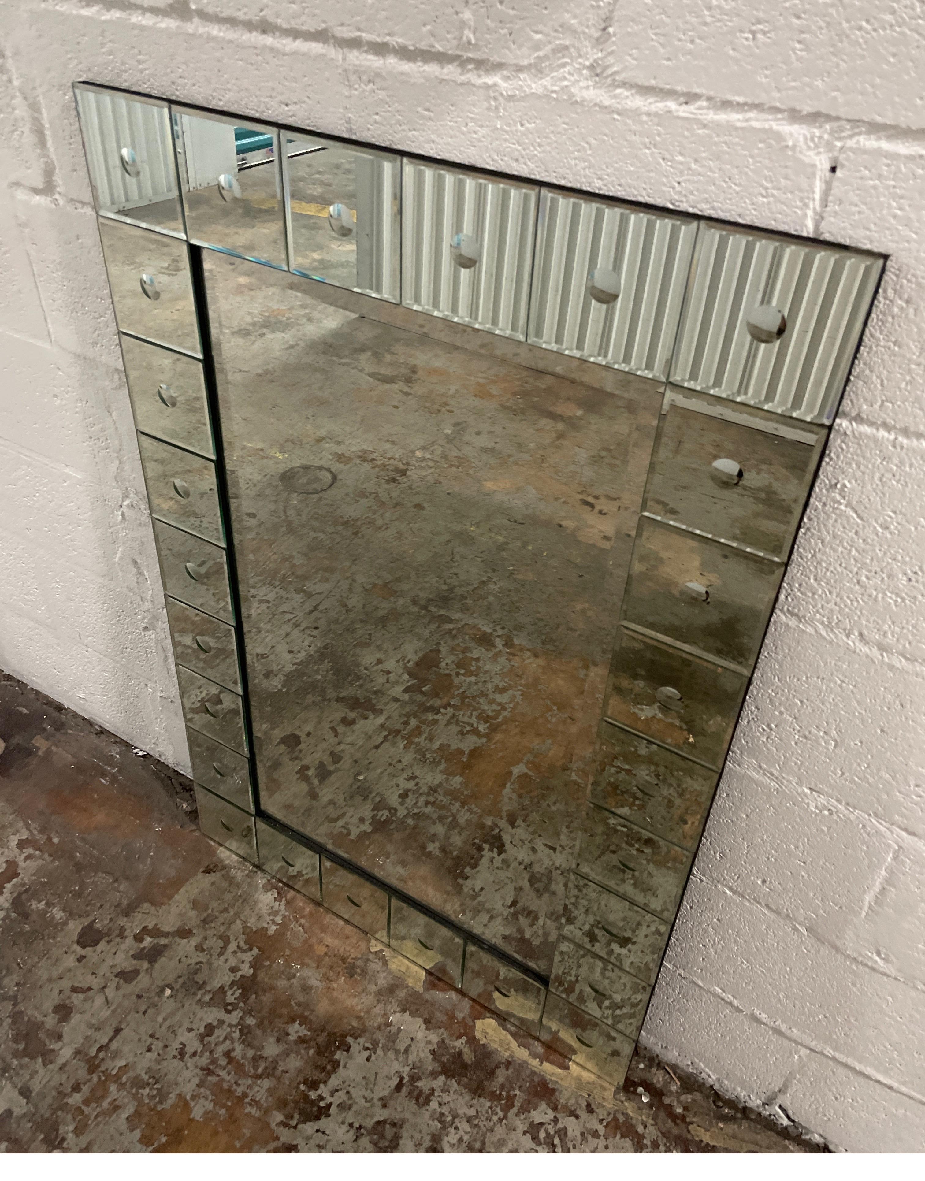 Venetian Style Mirrored Framed Mirror In Good Condition For Sale In West Palm Beach, FL