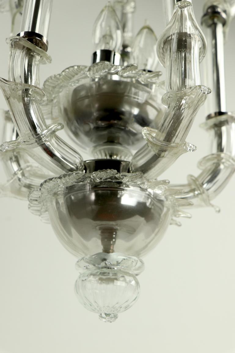 Venetian Style Murano Glass Pendant Chandelier For Sale 6