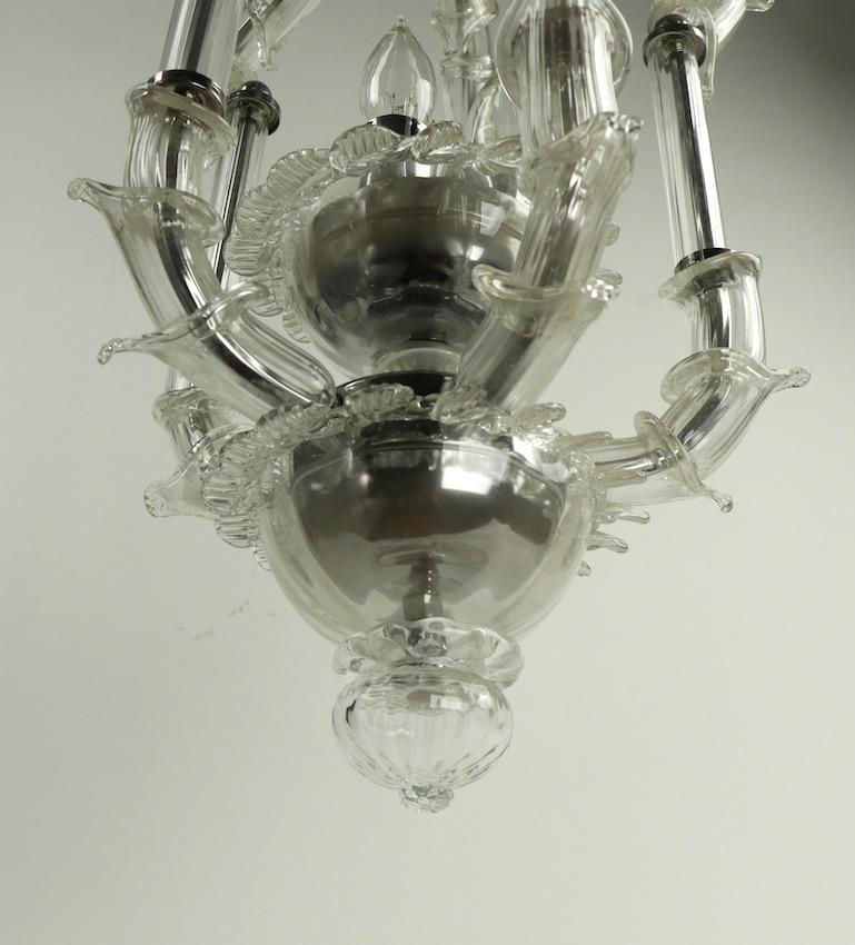 Venetian Style Murano Glass Pendant Chandelier For Sale 7
