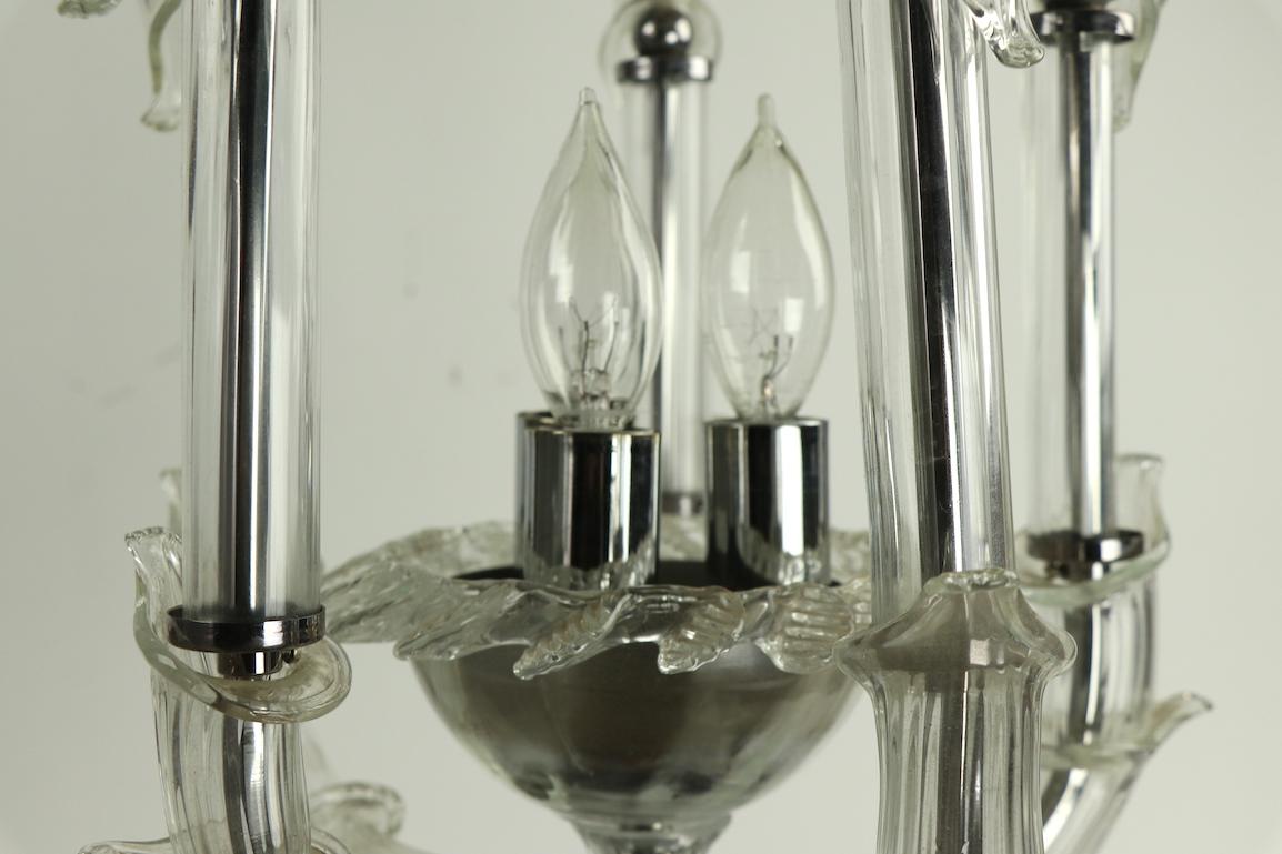 20th Century Venetian Style Murano Glass Pendant Chandelier For Sale