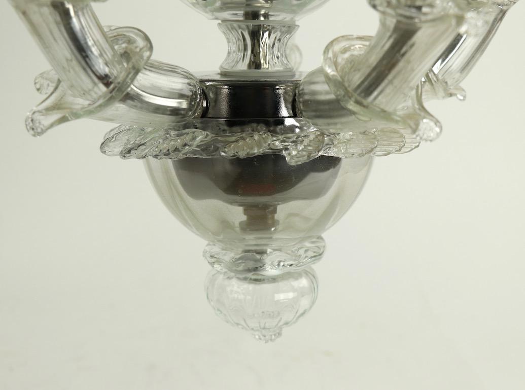 Venetian Style Murano Glass Pendant Chandelier For Sale 1
