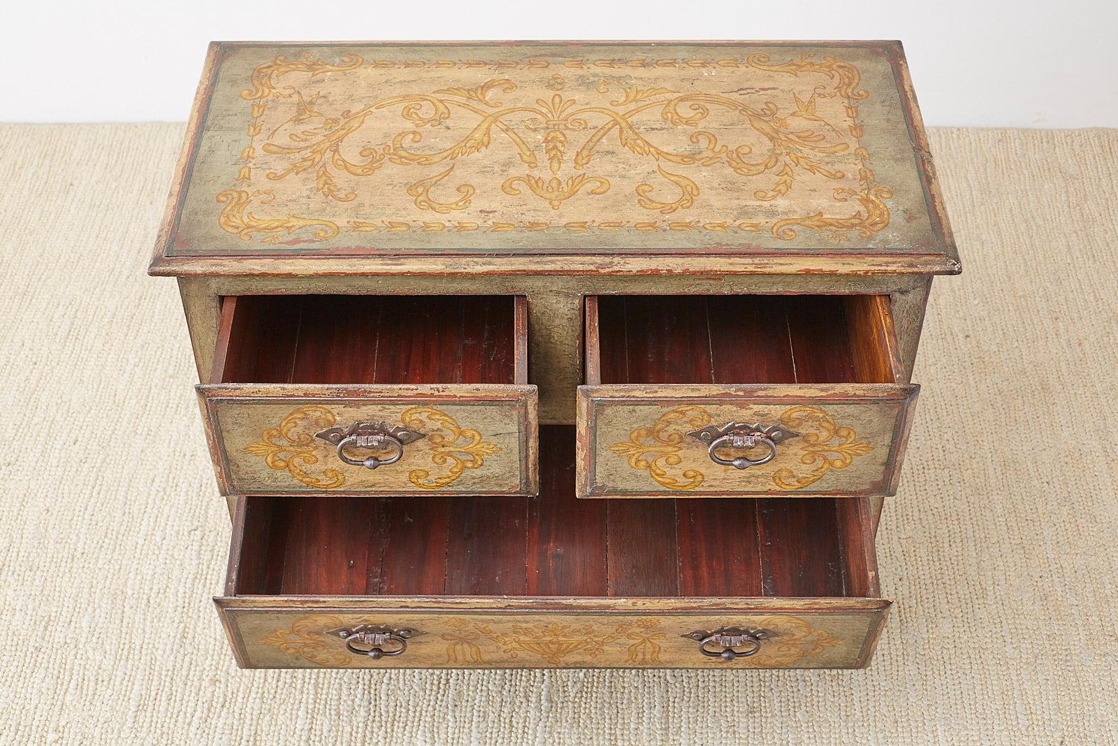 Venetian Style Painted Three-Drawer Commode or Chest 6