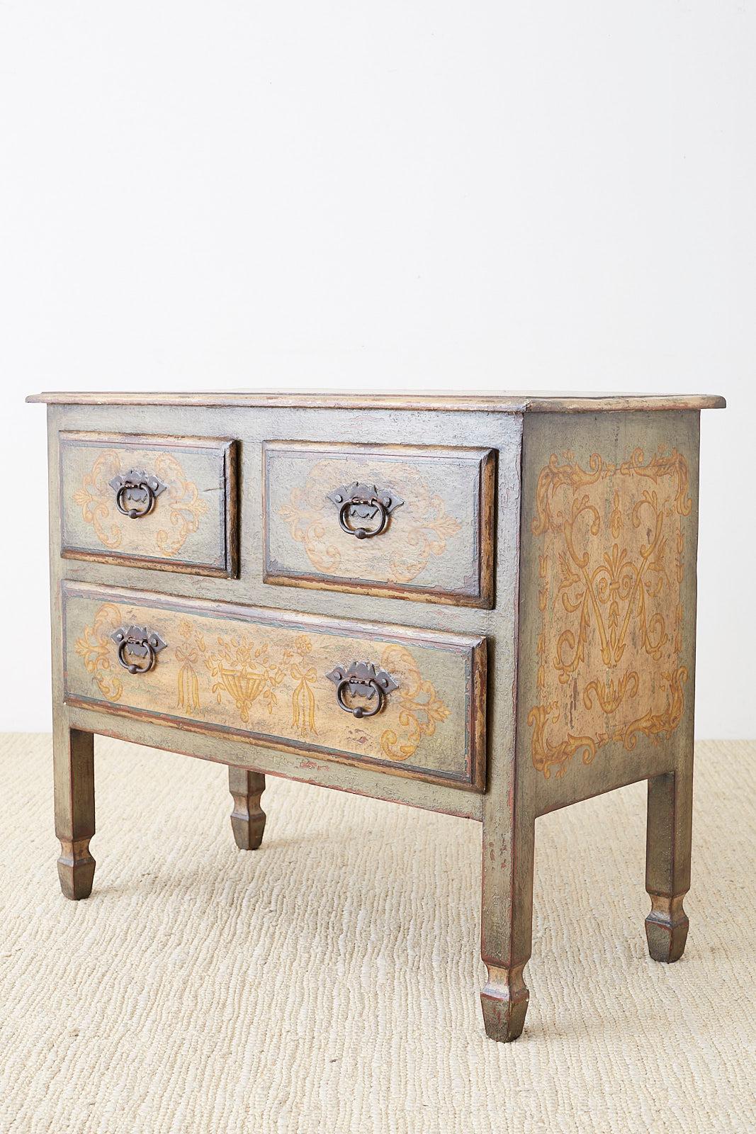 Venetian Style Painted Three-Drawer Commode or Chest 9