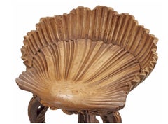 Venetian Style Parcel-Gilt Shell Form Grotto Chairs