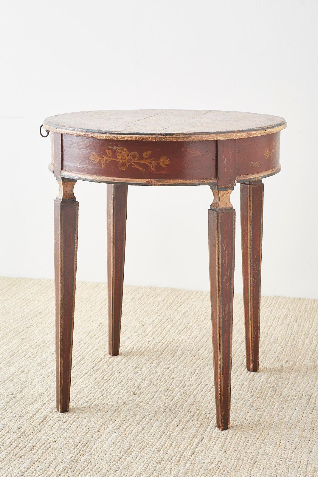 Venetian Style Round Lacquered Lamp Table 6