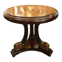 Venetian Style Serpent or Dolphin Leg Round Occasional or Center Table