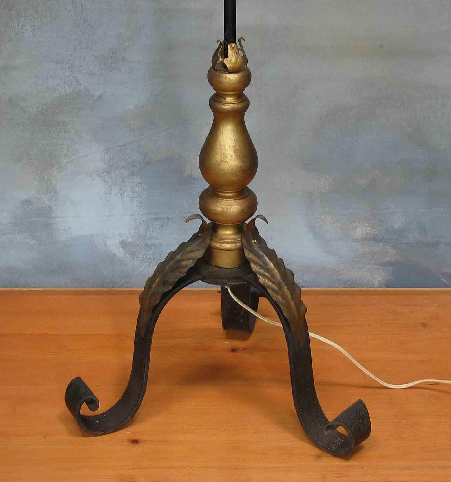 Italian Venetian Style Tole and Wrought Iron Lantern Floor Lamp, circa 1930