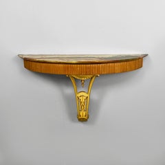 Venetian style wall consolle in onyx marble and decorated wood, 1950s