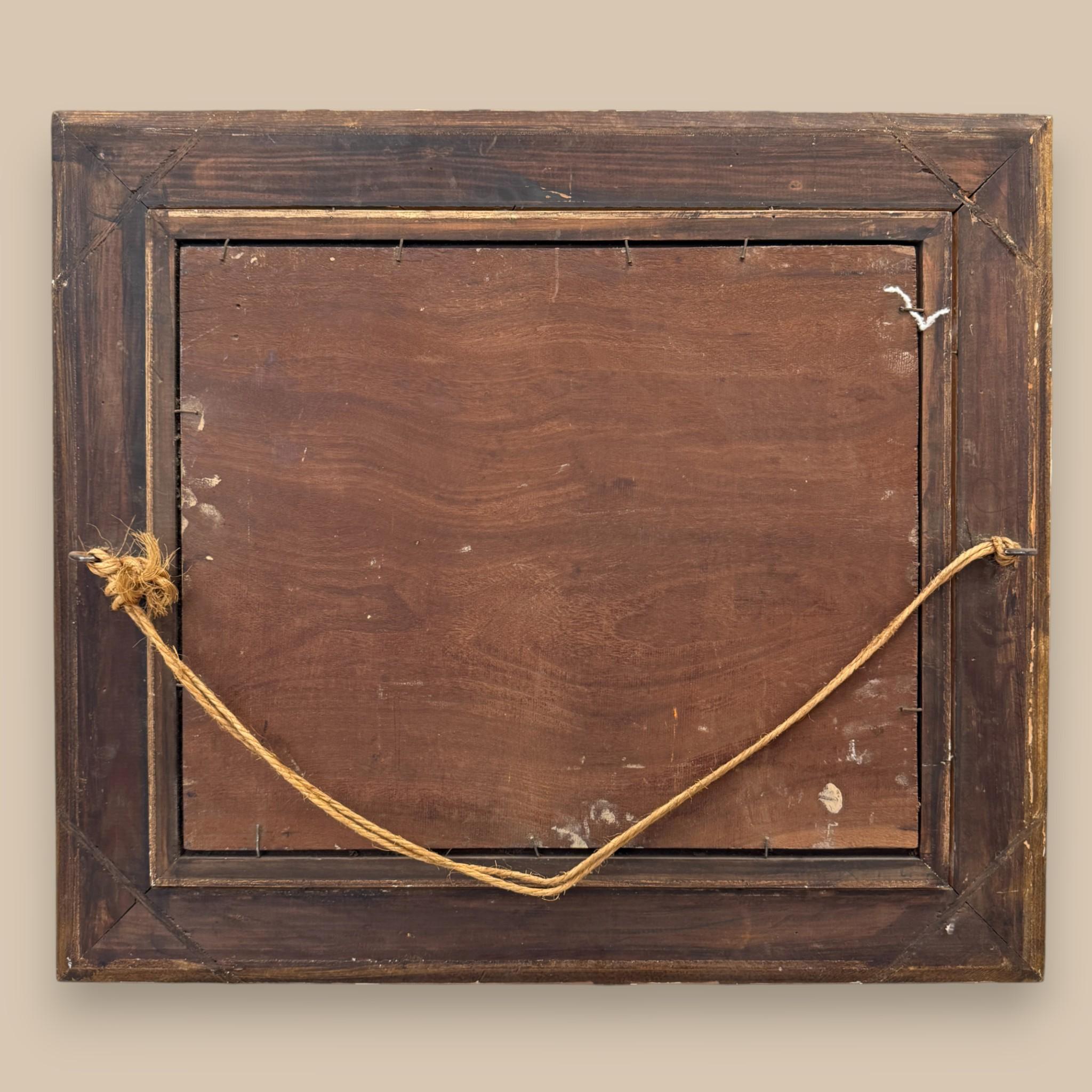 Scène de coucher de soleil vénitien, peinture à l'huile sur panneau de bois, 19e siècle en vente 5