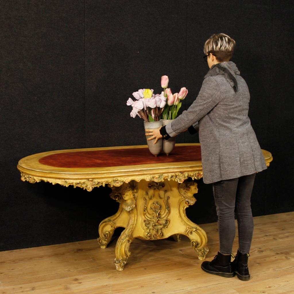 Venetian Table in Lacquered and Gilded Wood from 20th Century  6