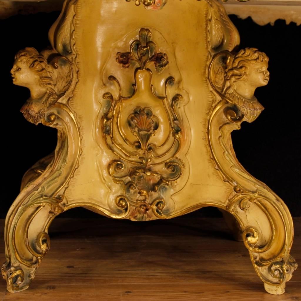Italian Venetian Table in Lacquered and Gilded Wood from 20th Century 