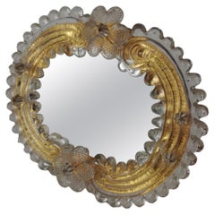 Venetian Table Mirror in Murano Glass by Archimede Seguso, Italy, 1950s
