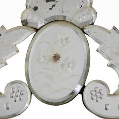 Venetian Tapered Mirror with Decorative Floral Headpiece
