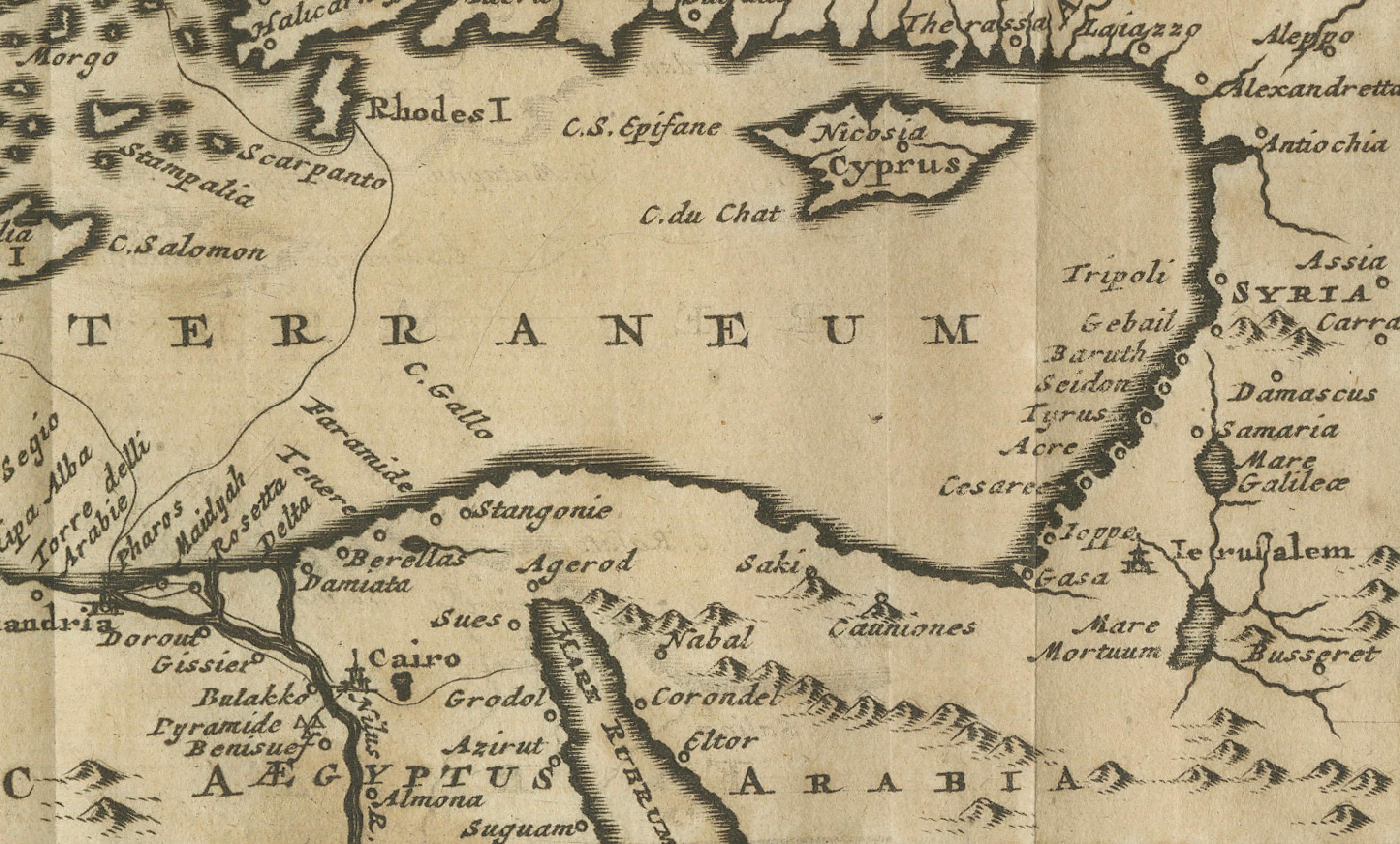 Engraved Venetian Trade Routes in the Levant – Antique Map by Pieter van der Aa, ca.1720 For Sale