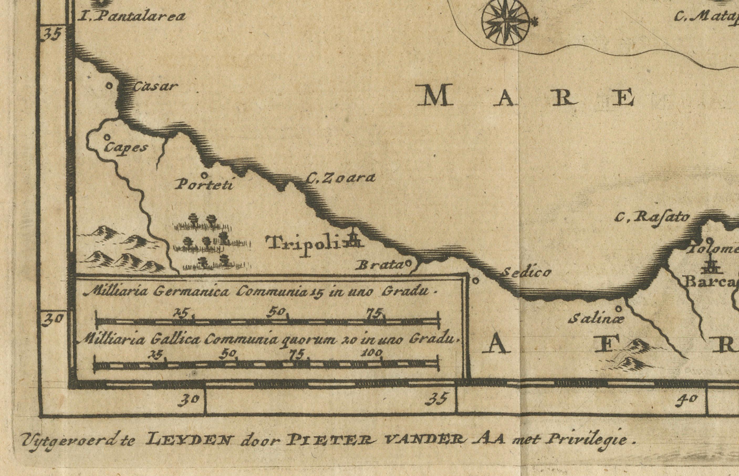 Venetian Trade Routes in the Levant – Antique Map by Pieter van der Aa, ca.1720 In Good Condition For Sale In Langweer, NL