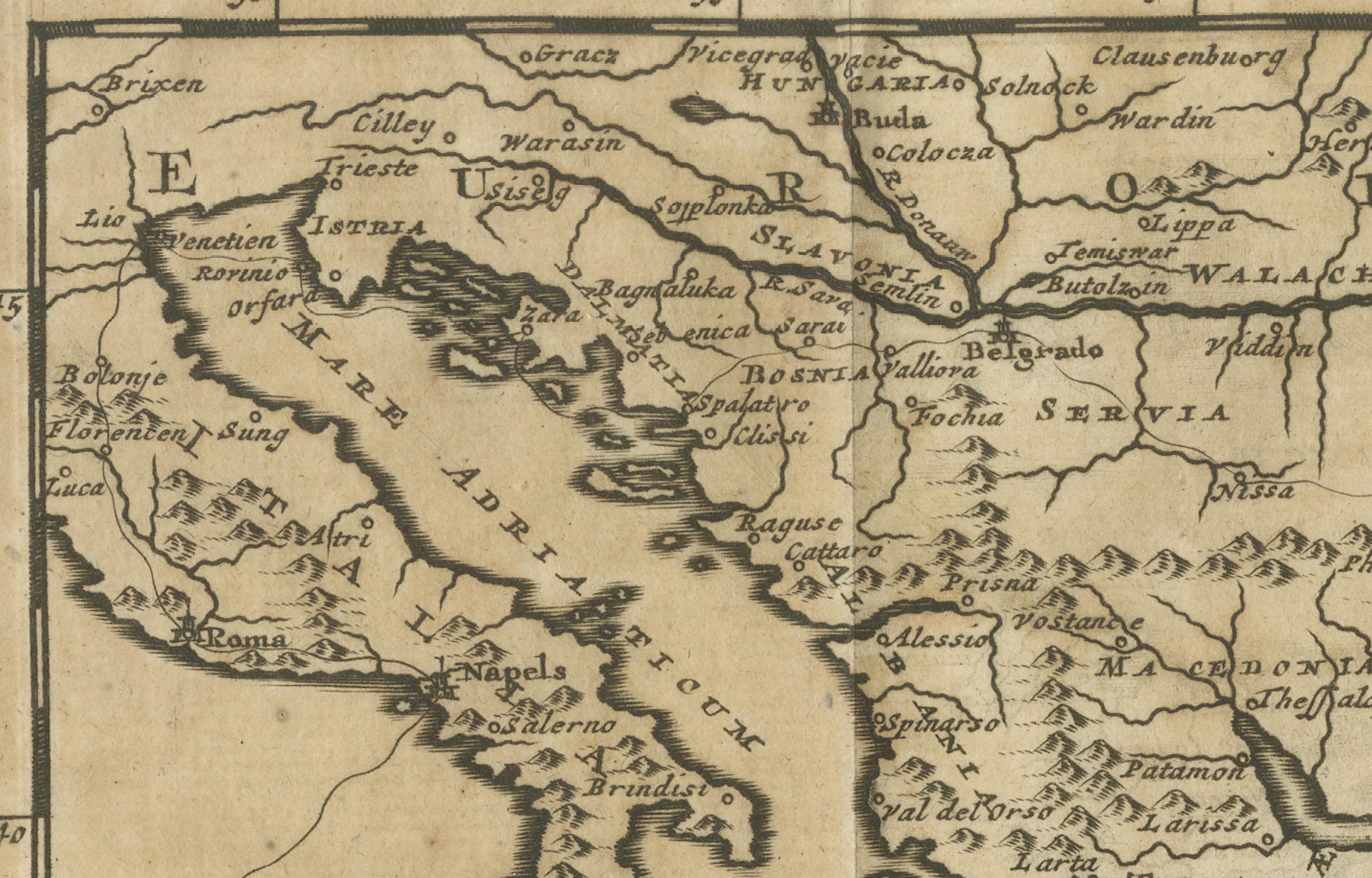 Early 18th Century Venetian Trade Routes in the Levant – Antique Map by Pieter van der Aa, ca.1720 For Sale