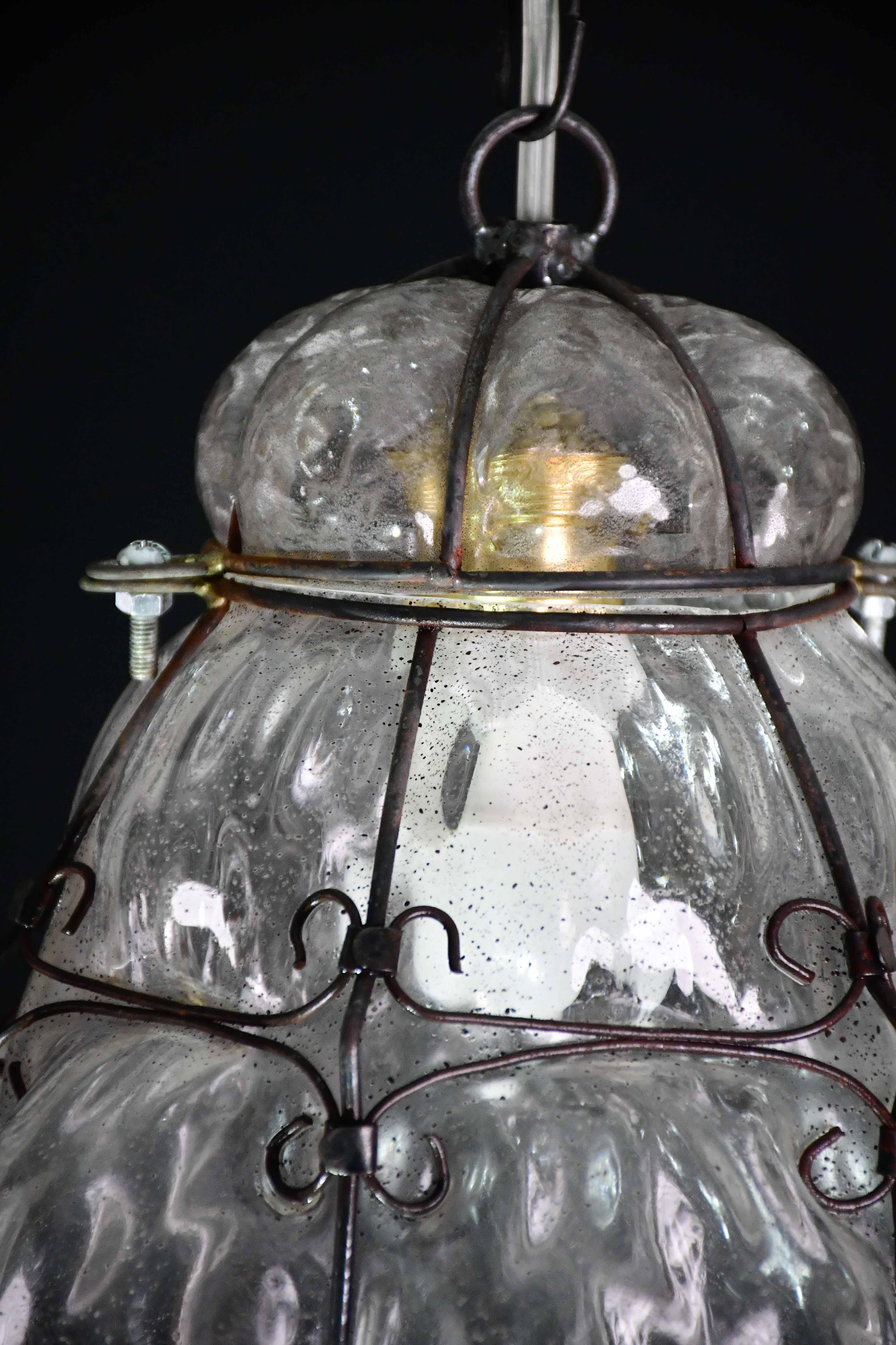 Venetian Transparent Lantern, Murano Glass, Italy, 1970s im Angebot 6