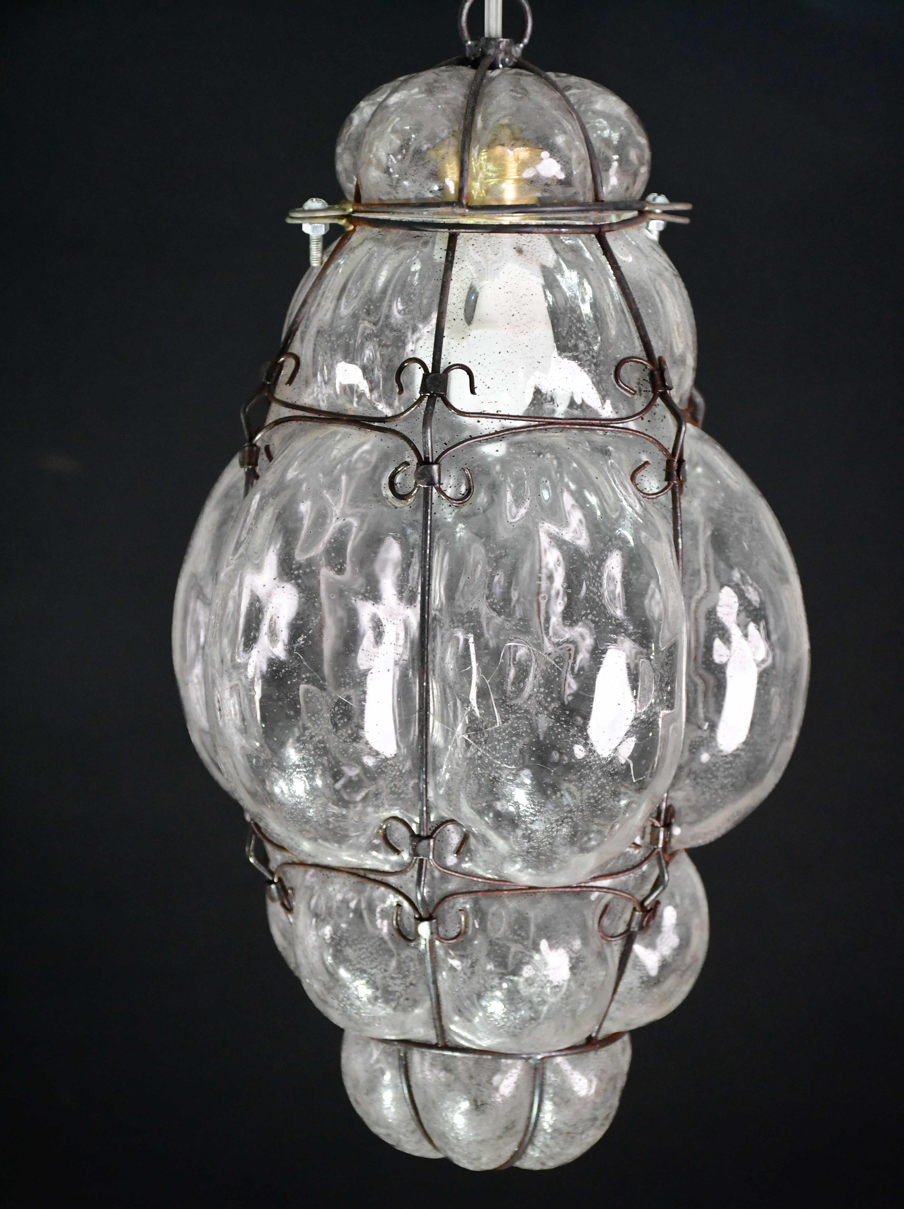 Venetian Transparent Lantern, Murano Glass, Italy, 1970s im Angebot 7