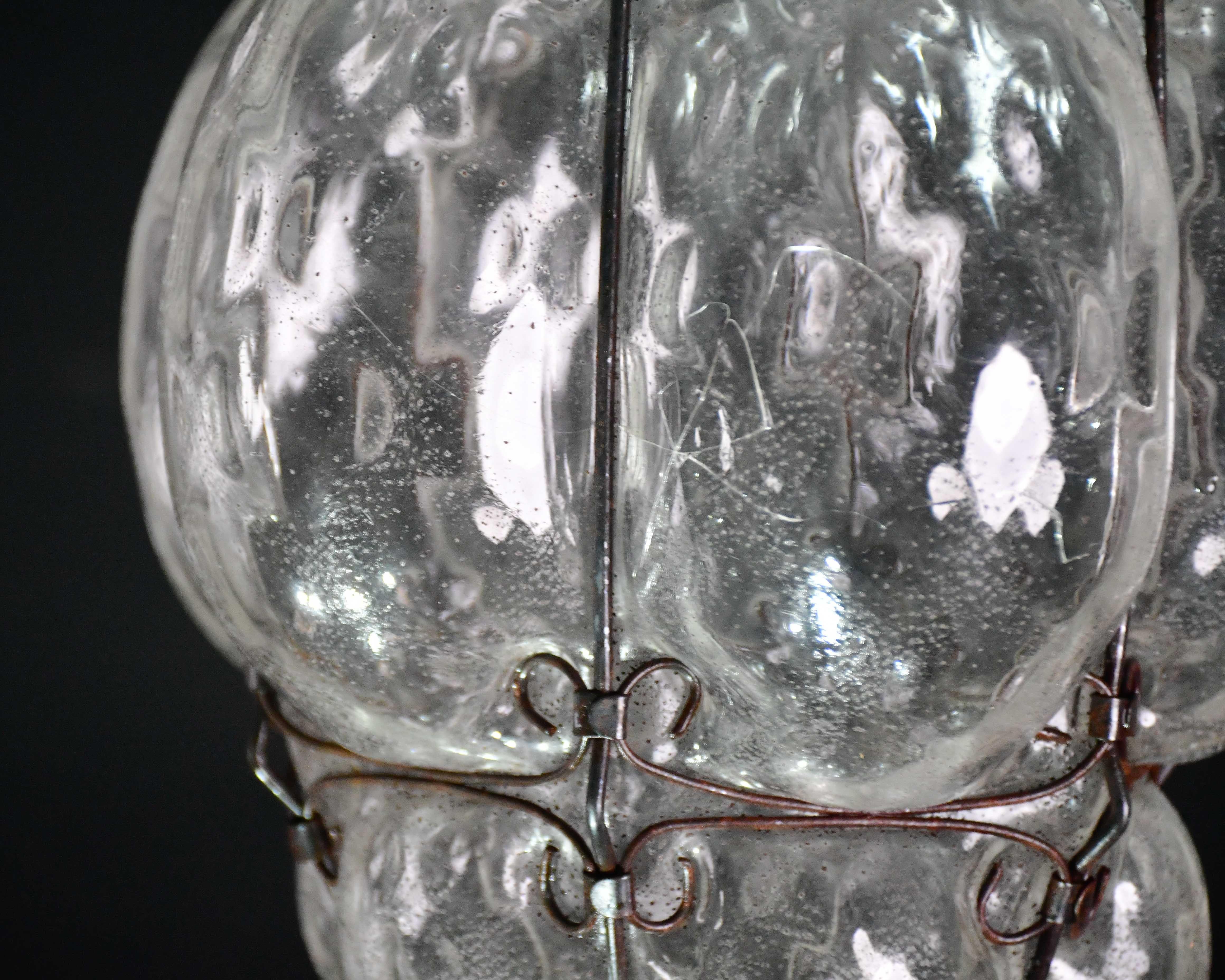 Venetian Transparent Lantern, Murano Glass, Italy, 1970s im Angebot 8