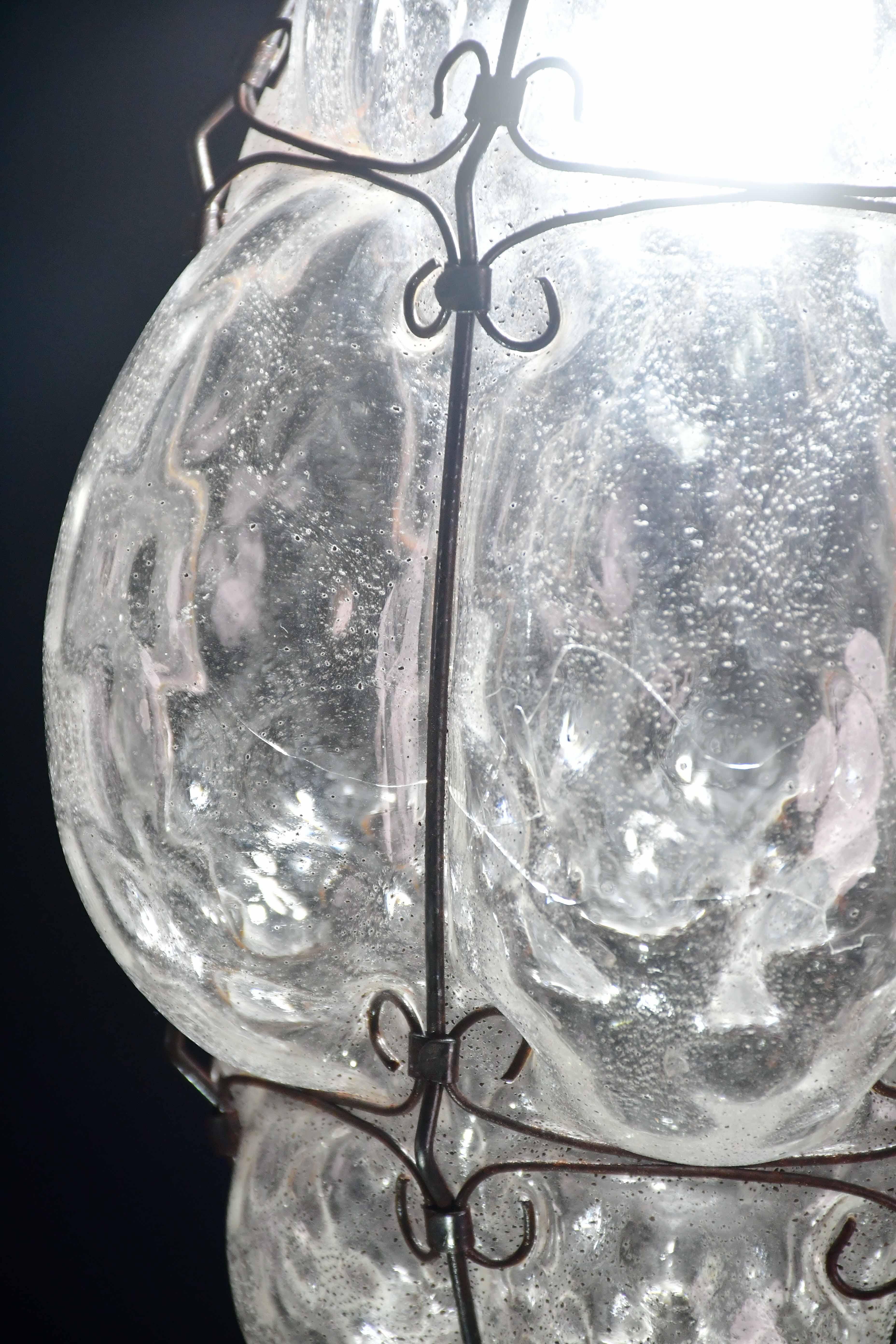 Venetian Transparent Lantern, Murano Glass, Italy, 1970s im Angebot 1