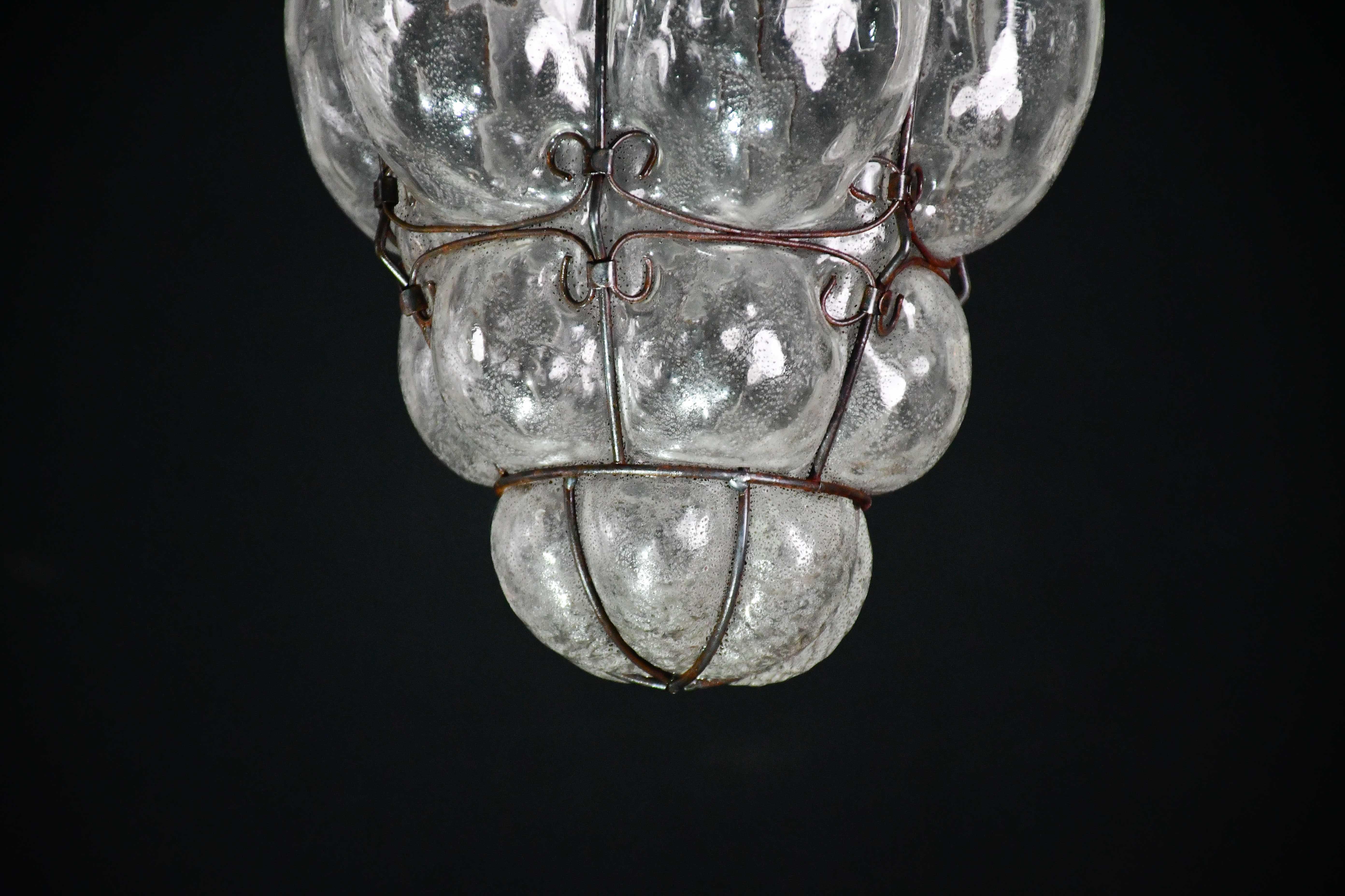 Venetian Transparent Lantern, Murano Glass, Italy, 1970s im Angebot 3