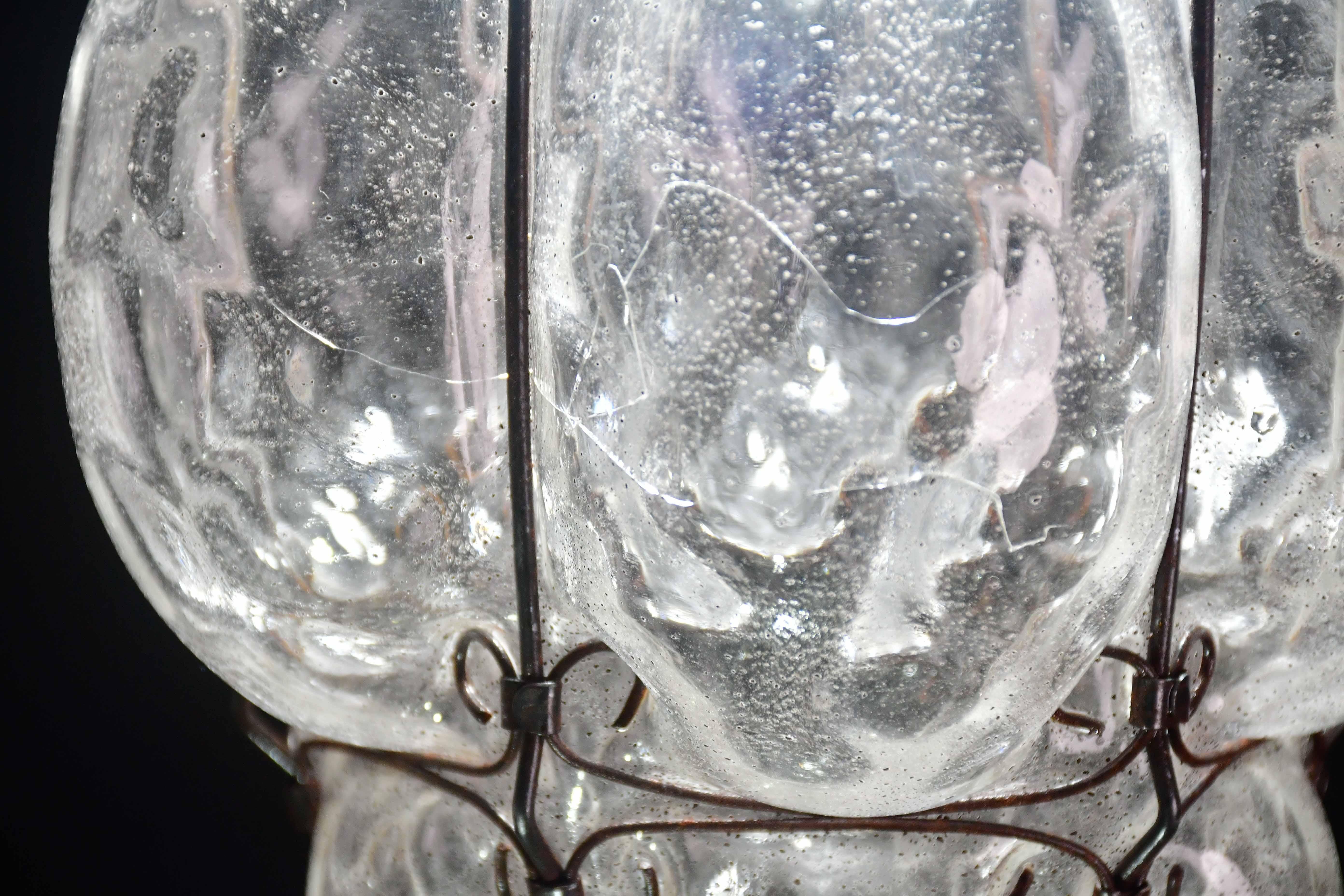 Venetian Transparent Lantern, Murano Glass, Italy, 1970s im Angebot 4