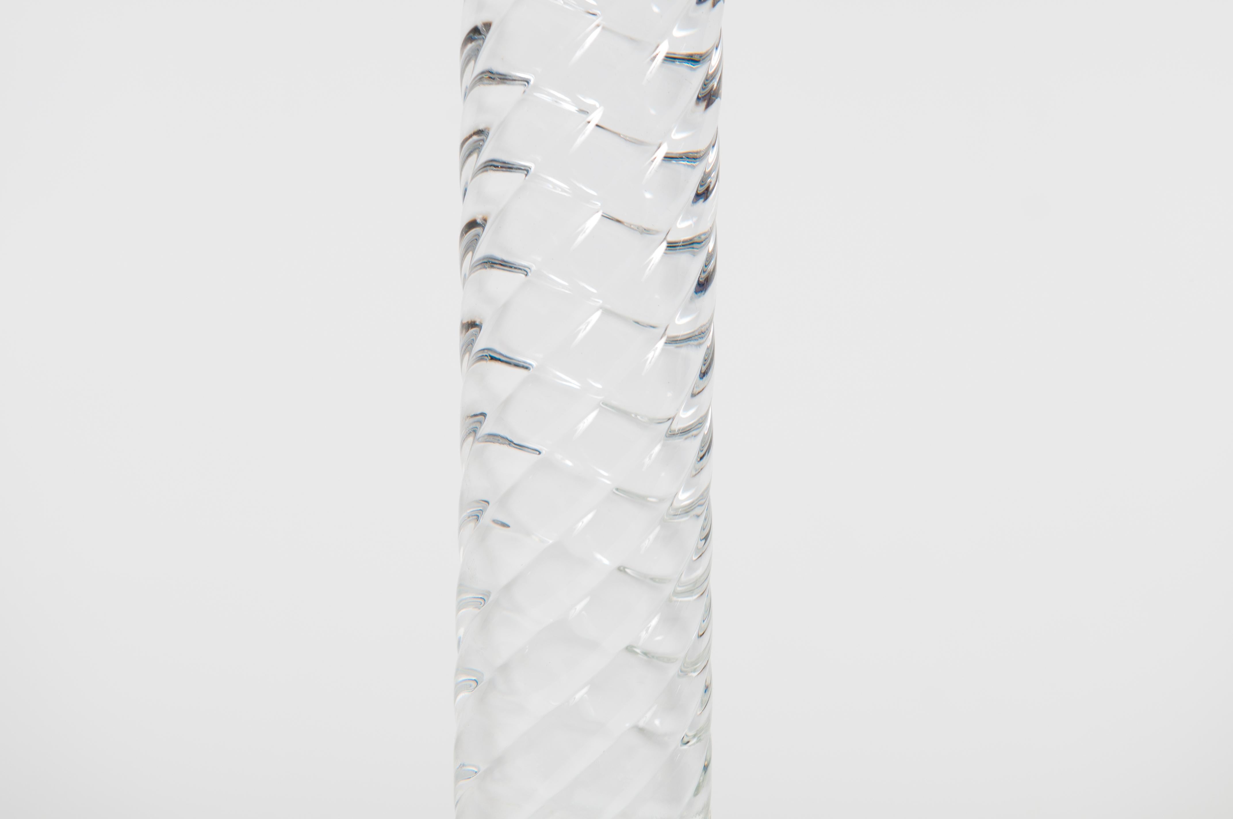 Fait main Bougeoir vénitien en verre de Murano transparent Contemporain années 1980 Italie  en vente