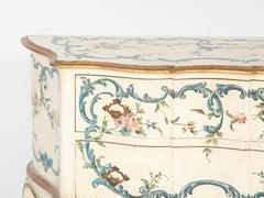 Venetian Two Drawer Commode Hand Painted with Scrollwork and Florals