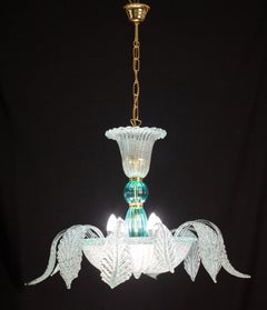 Venetian Vintage Turquoise Murano Glass Chandelier