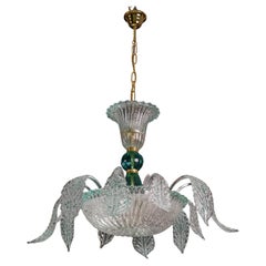 Venetian Retro Turquoise Murano Glass Chandelier