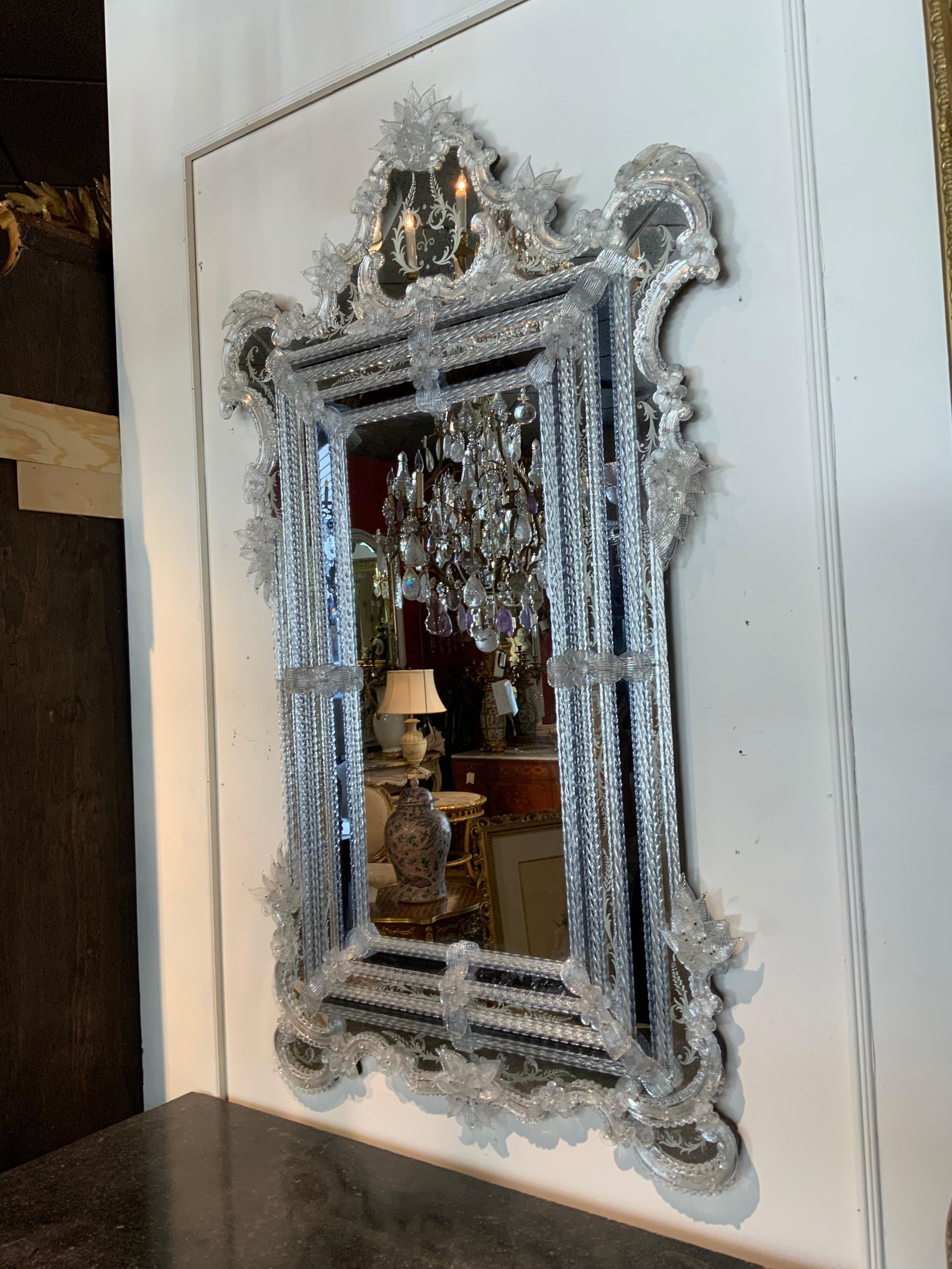 Venetian Wall Mirror In Good Condition For Sale In Houston, TX